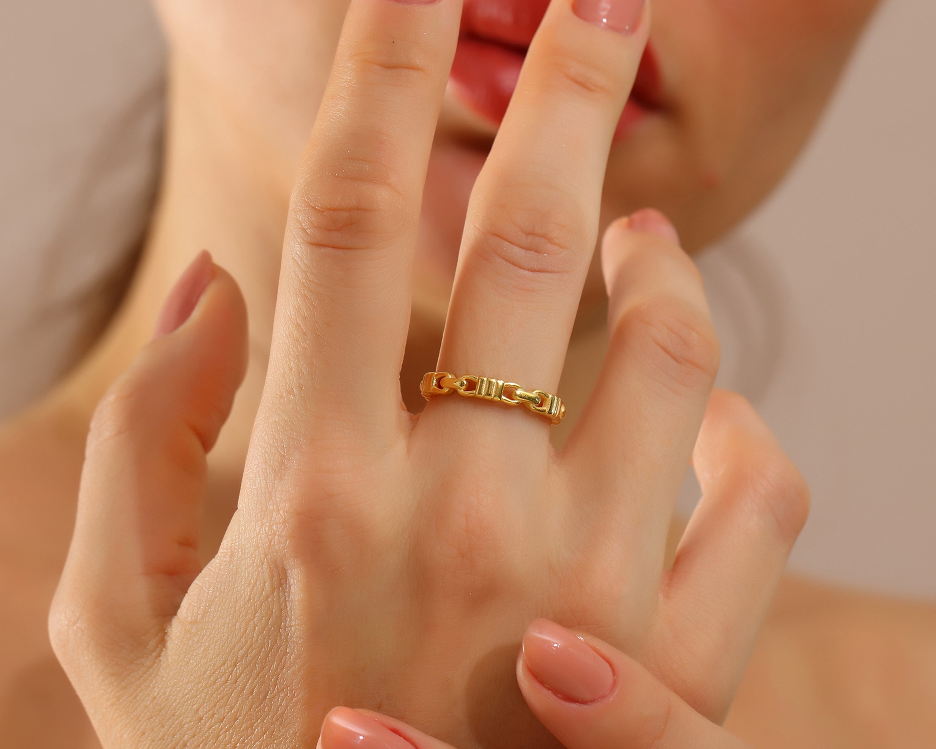 Gold Chain Link Ring