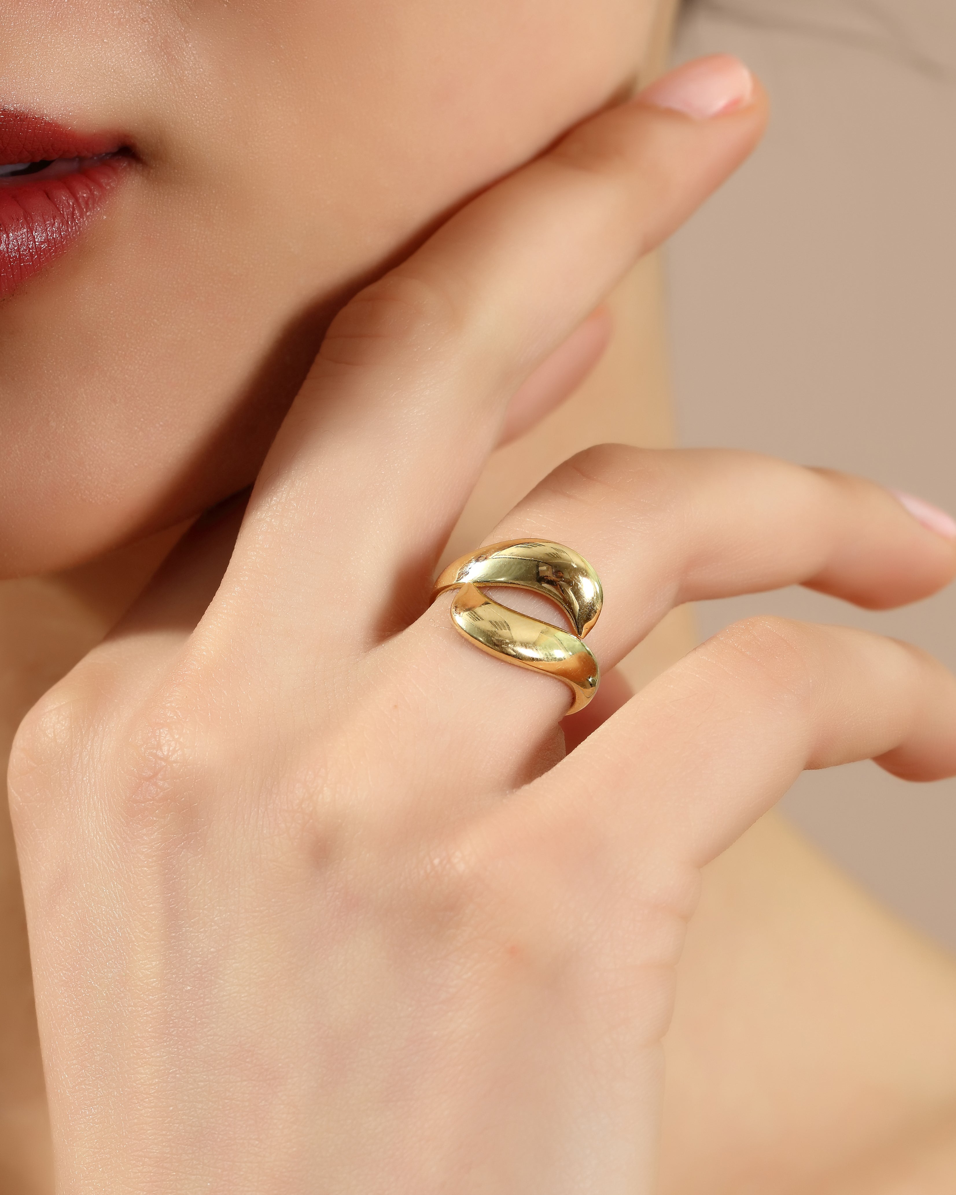 Chunky Gold Statement Ring for Women – 14K Solid Gold