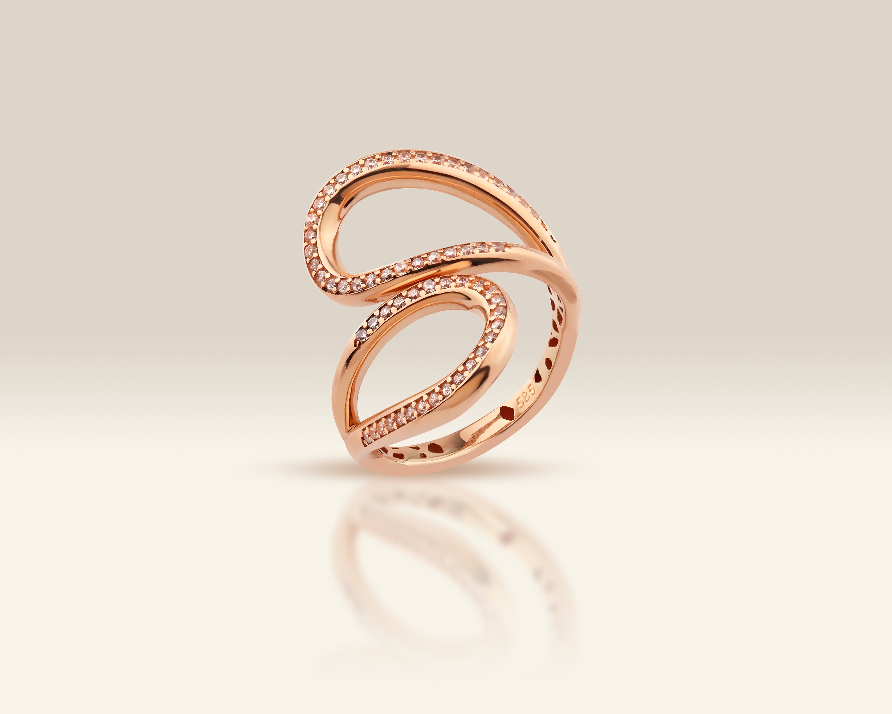 Dainty Bypass Teardrop Ring