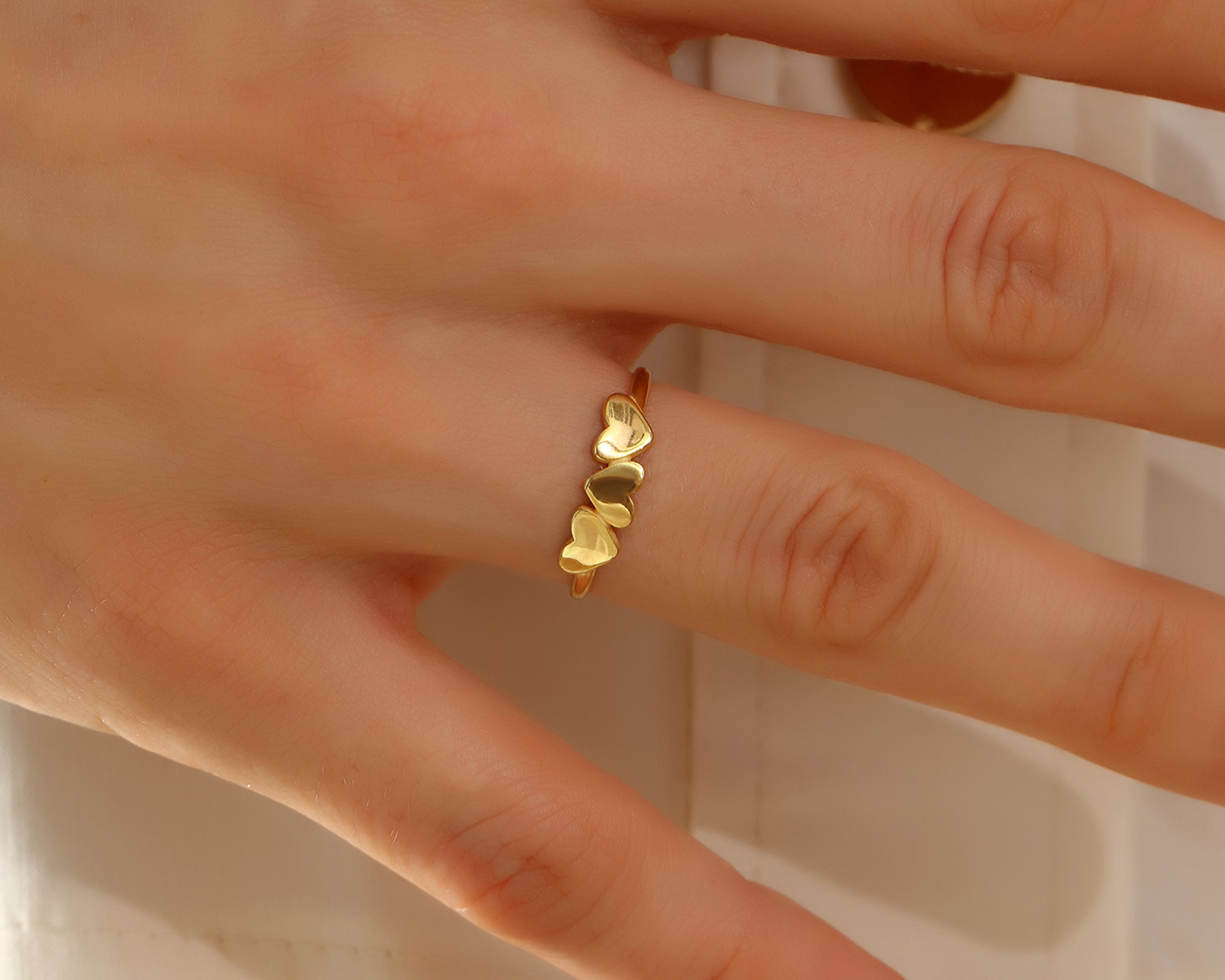 Dainty Triple Heart Ring