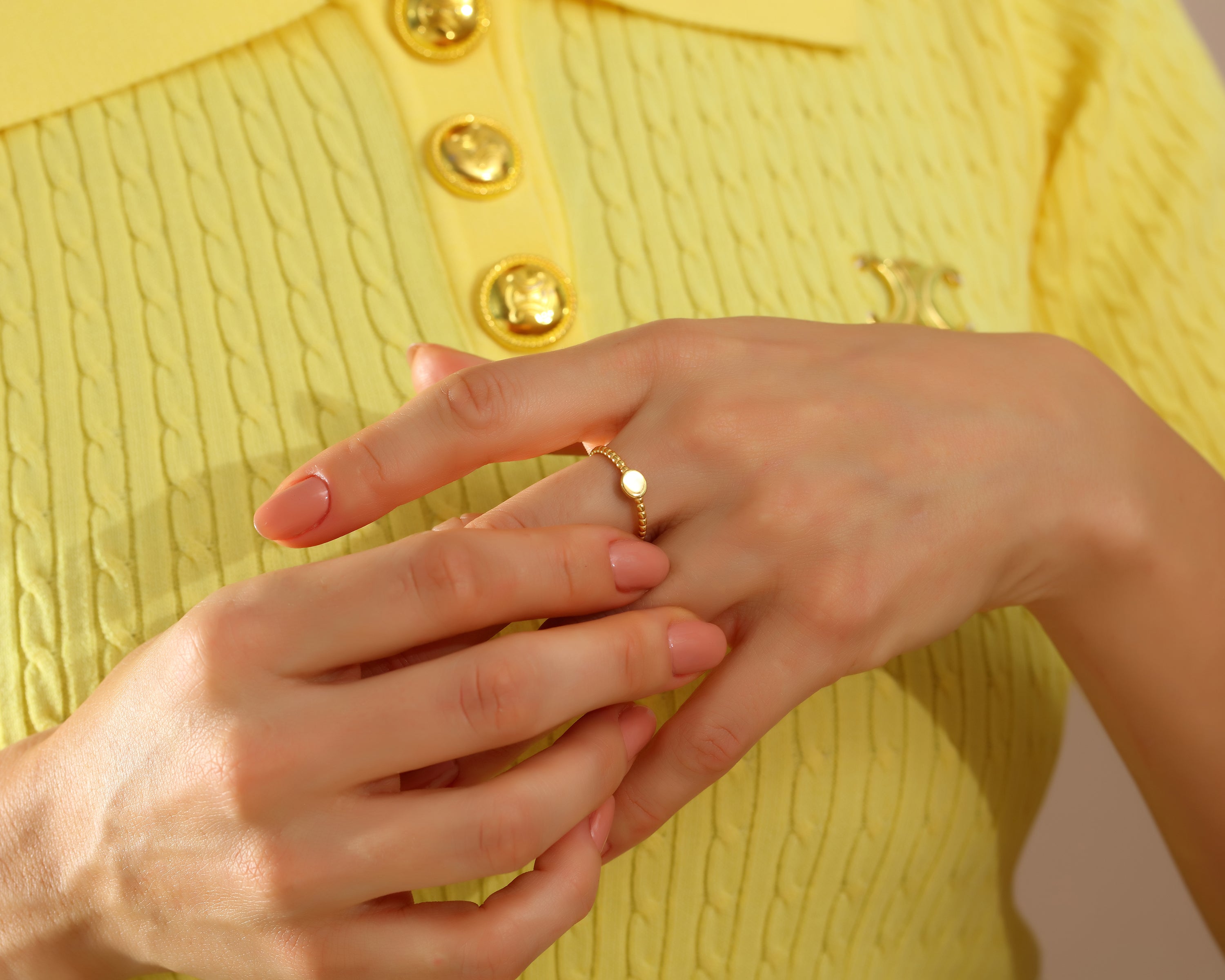 Beaded Signet Ring