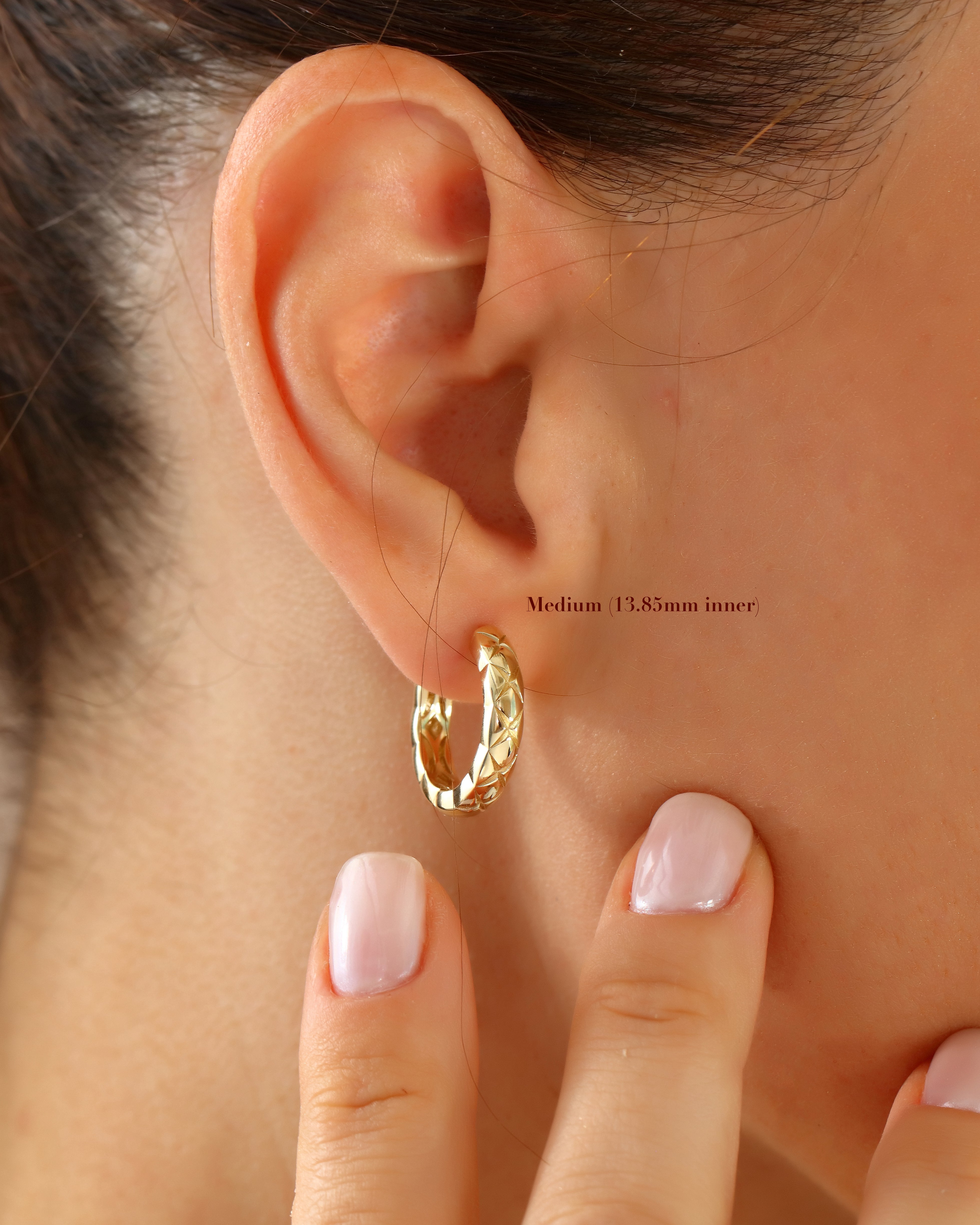 Solid Gold Chunky Huggie Hoop Earrings