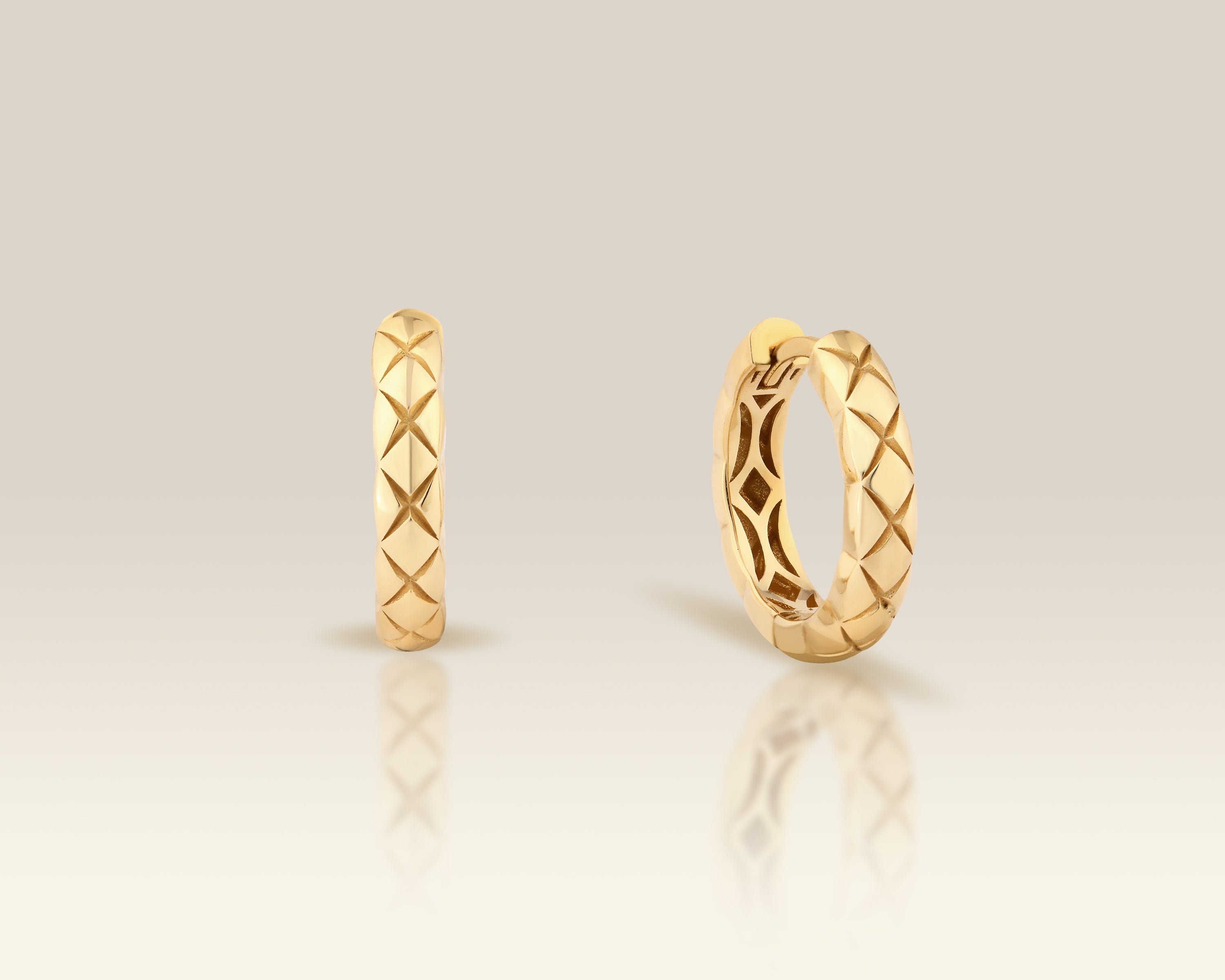 Solid Gold Chunky Huggie Hoop Earrings