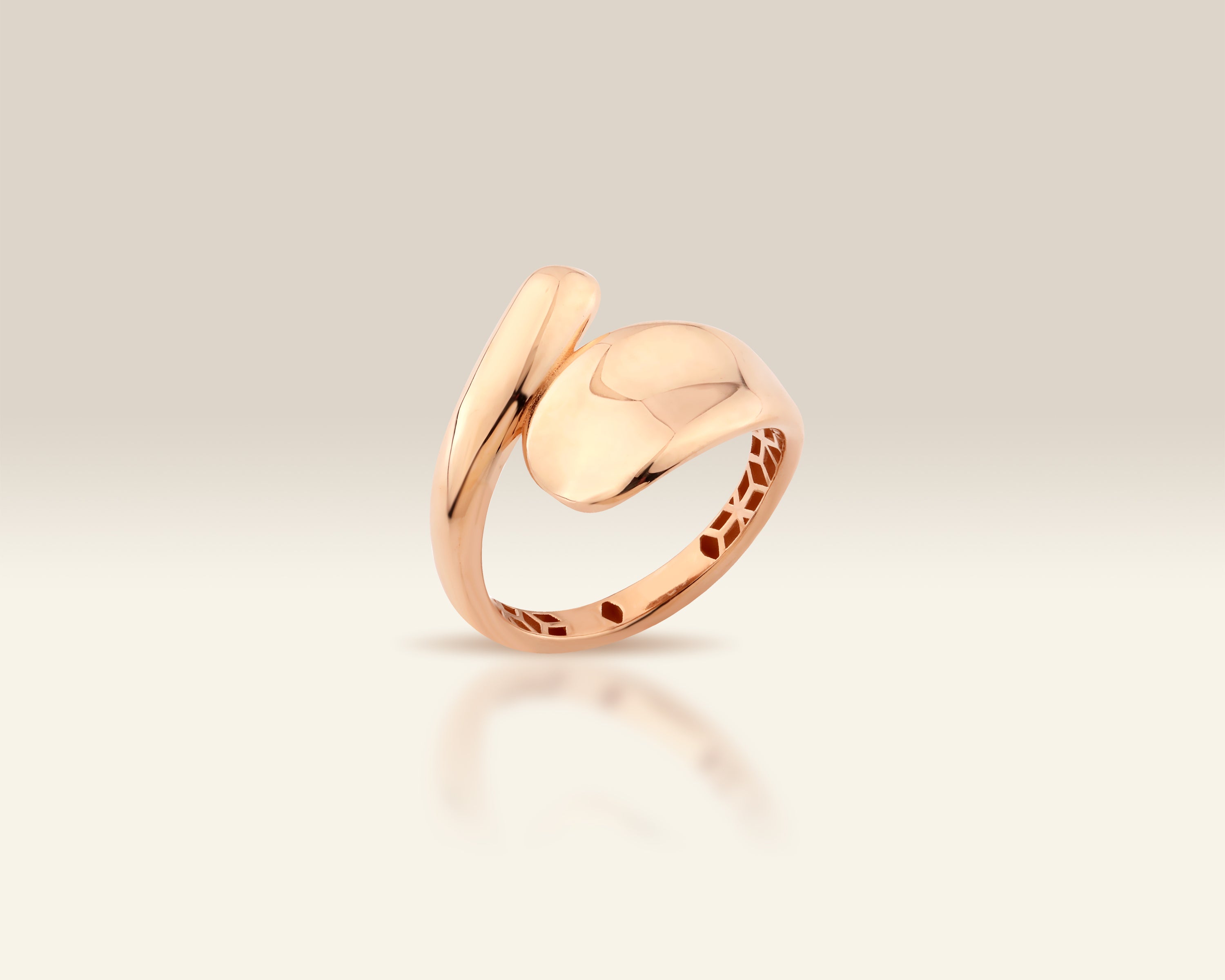 Bold Sculpted Gold Bypass Stacking Ring