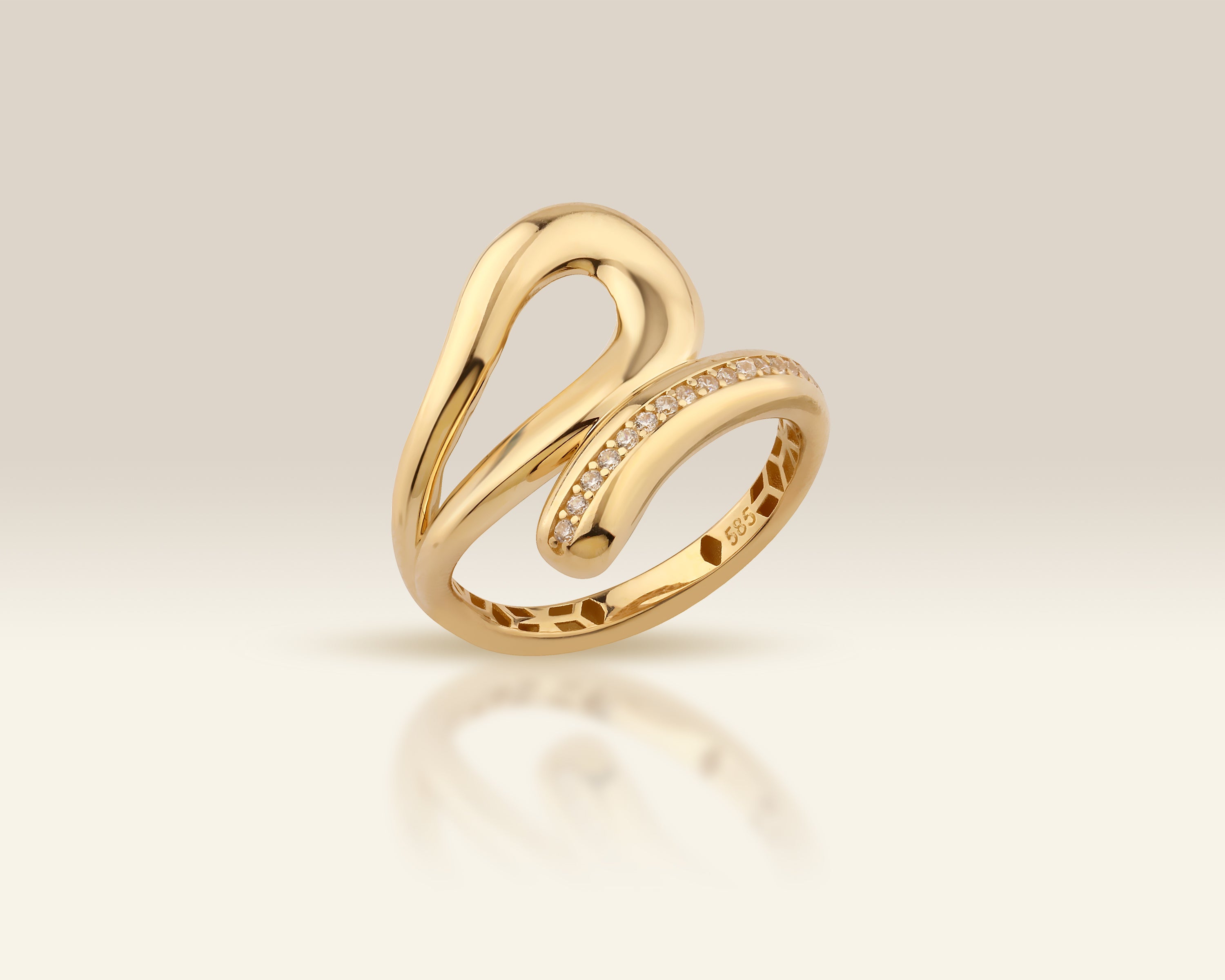 Gold Bypass Ring