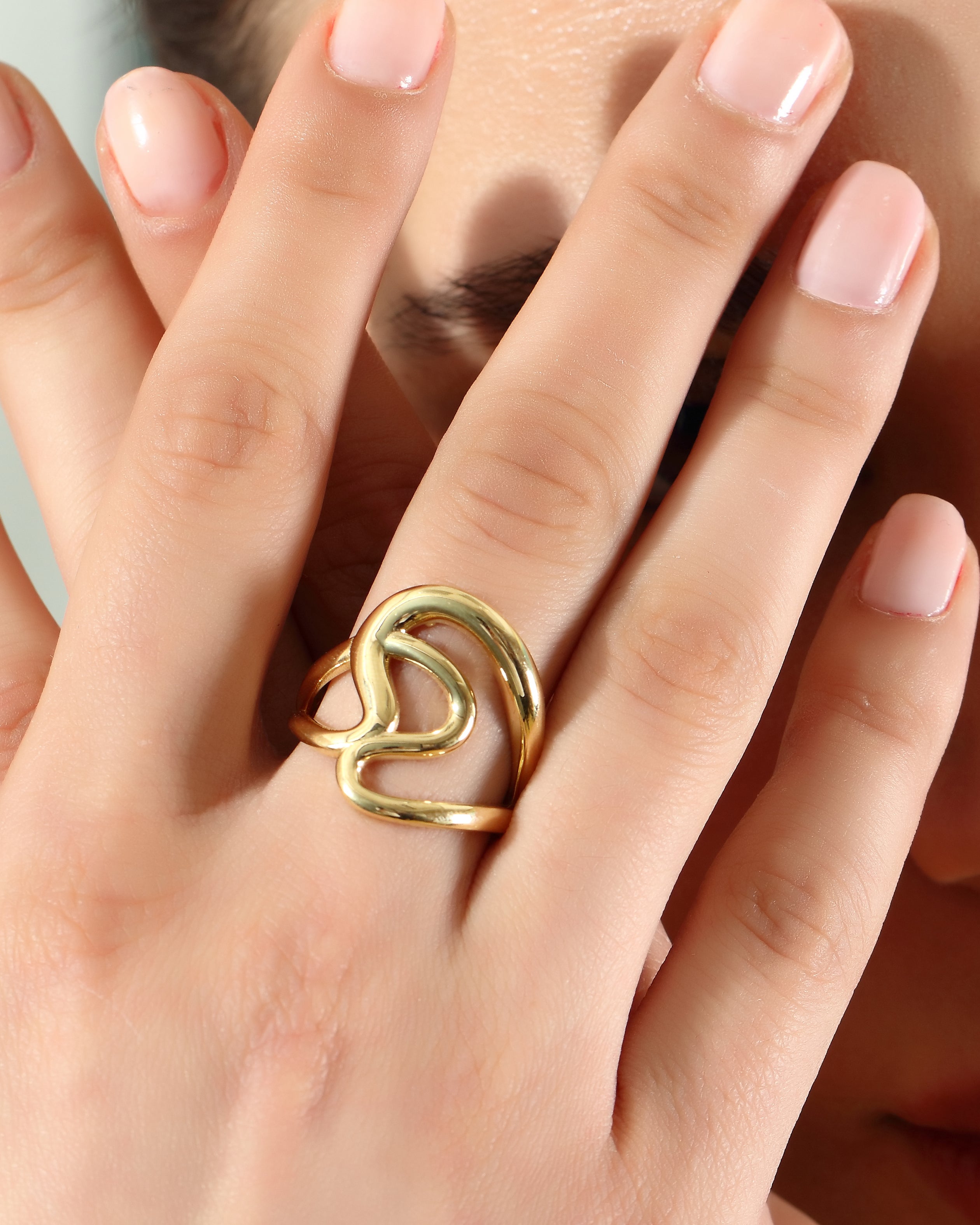 Solid Gold Swirl Twisted Band Ring