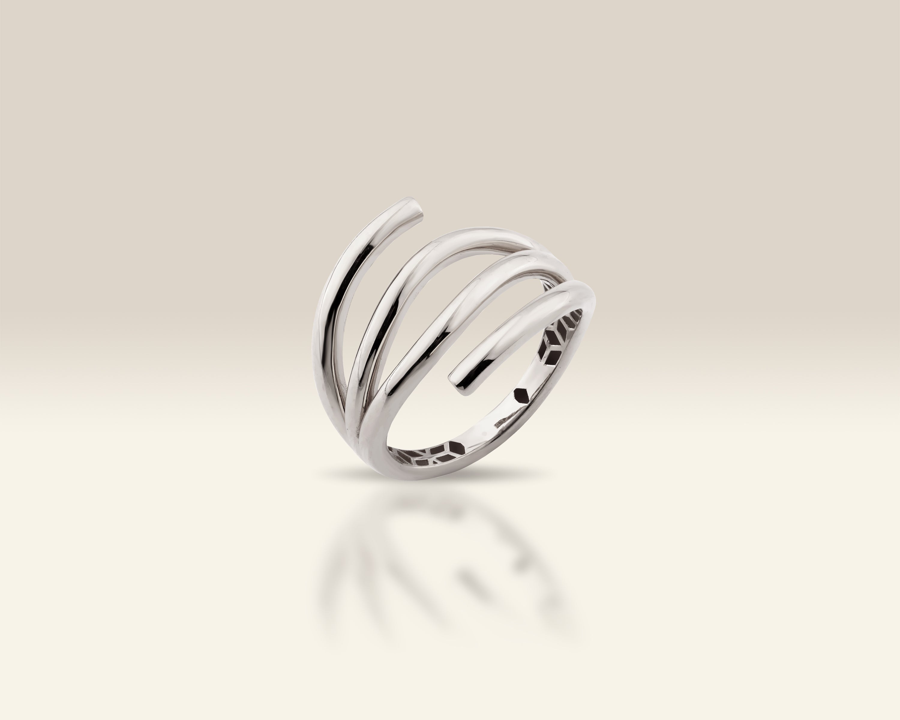 Sculpted Triple Band Gold Ring
