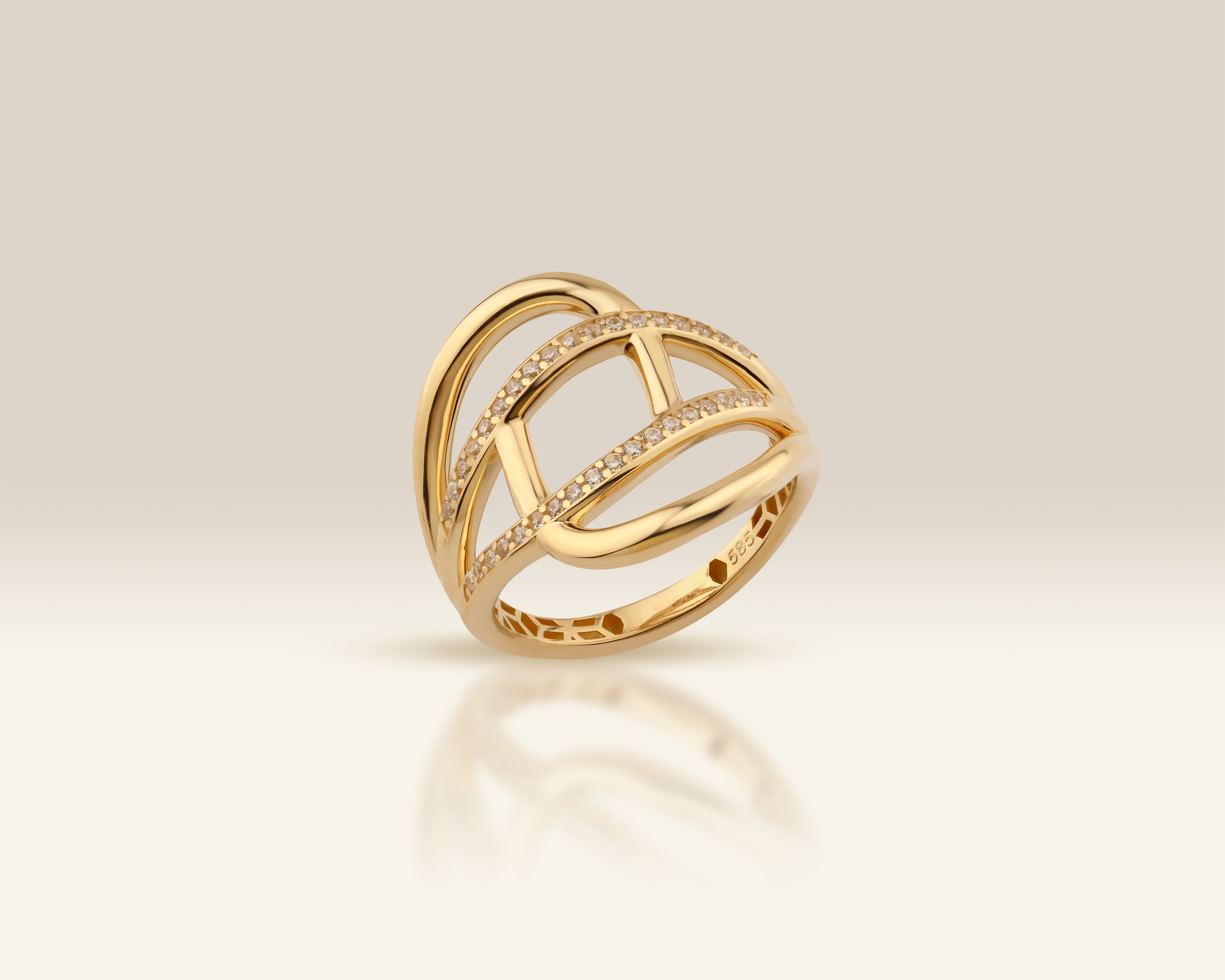 Dainty 14K Gold Wavy Stacking Ring