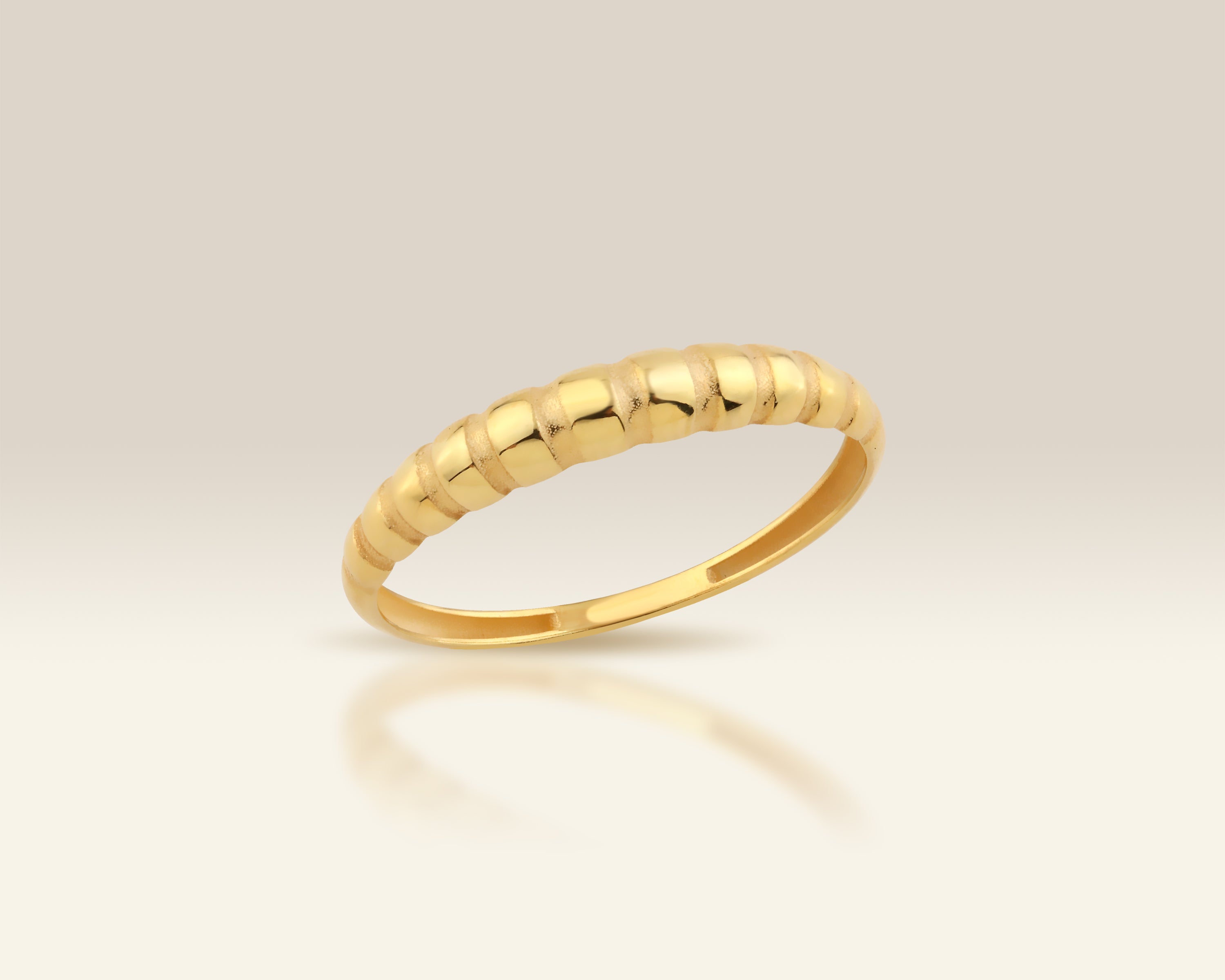 Chunky Ribbed Dome Ring