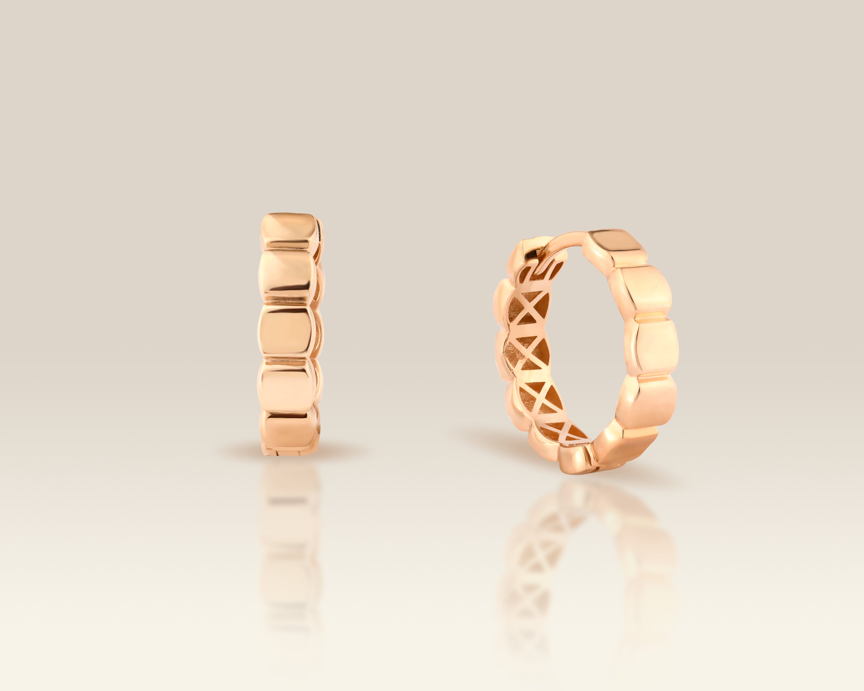 Square Geometric Gold Hoop Earrings