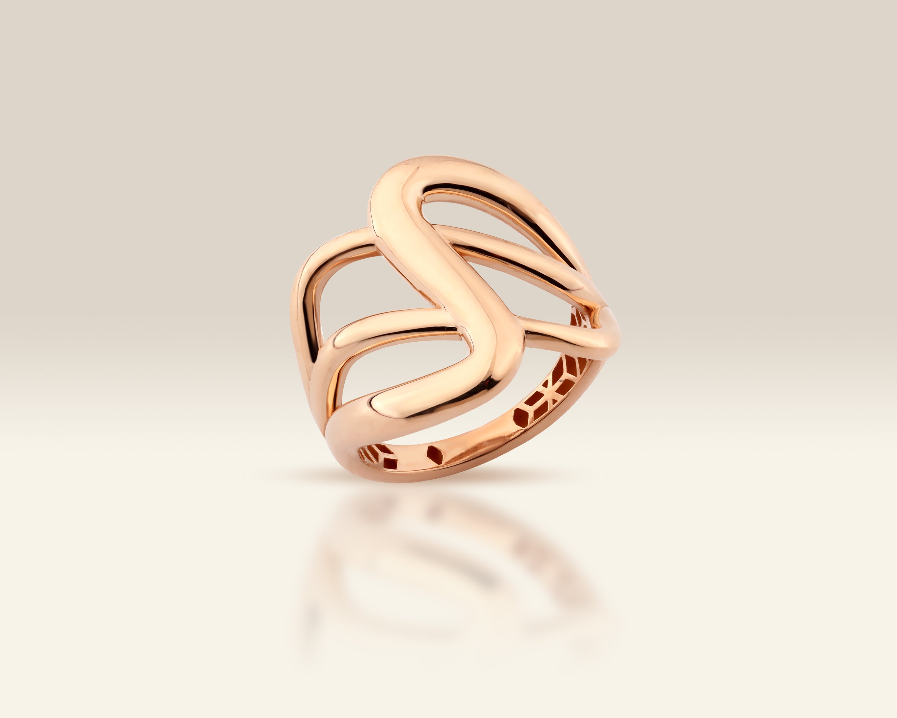 18K Gold Sculptural Statement Ring for Women