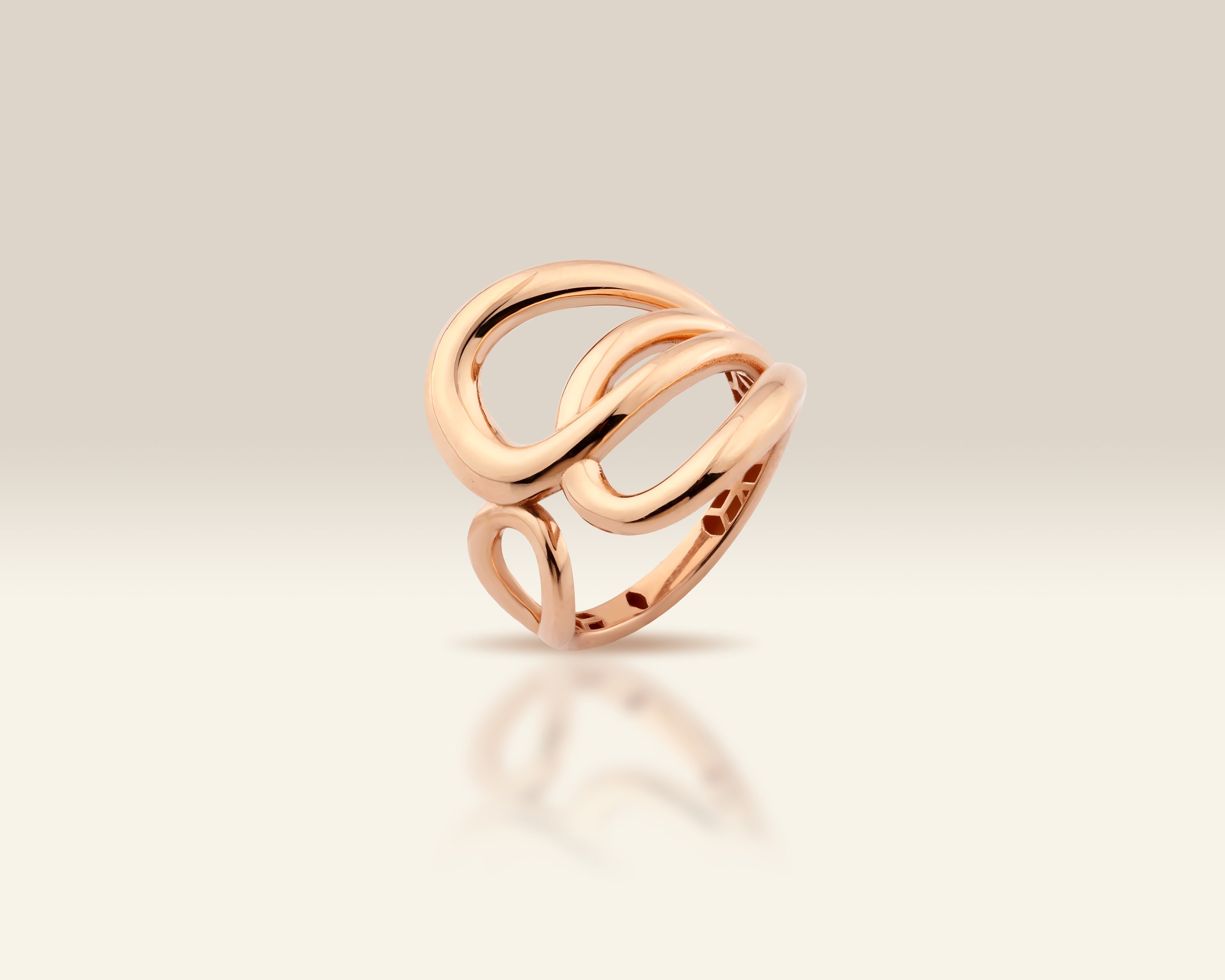 Dainty Triple Loop Gold Ring | Solid Gold