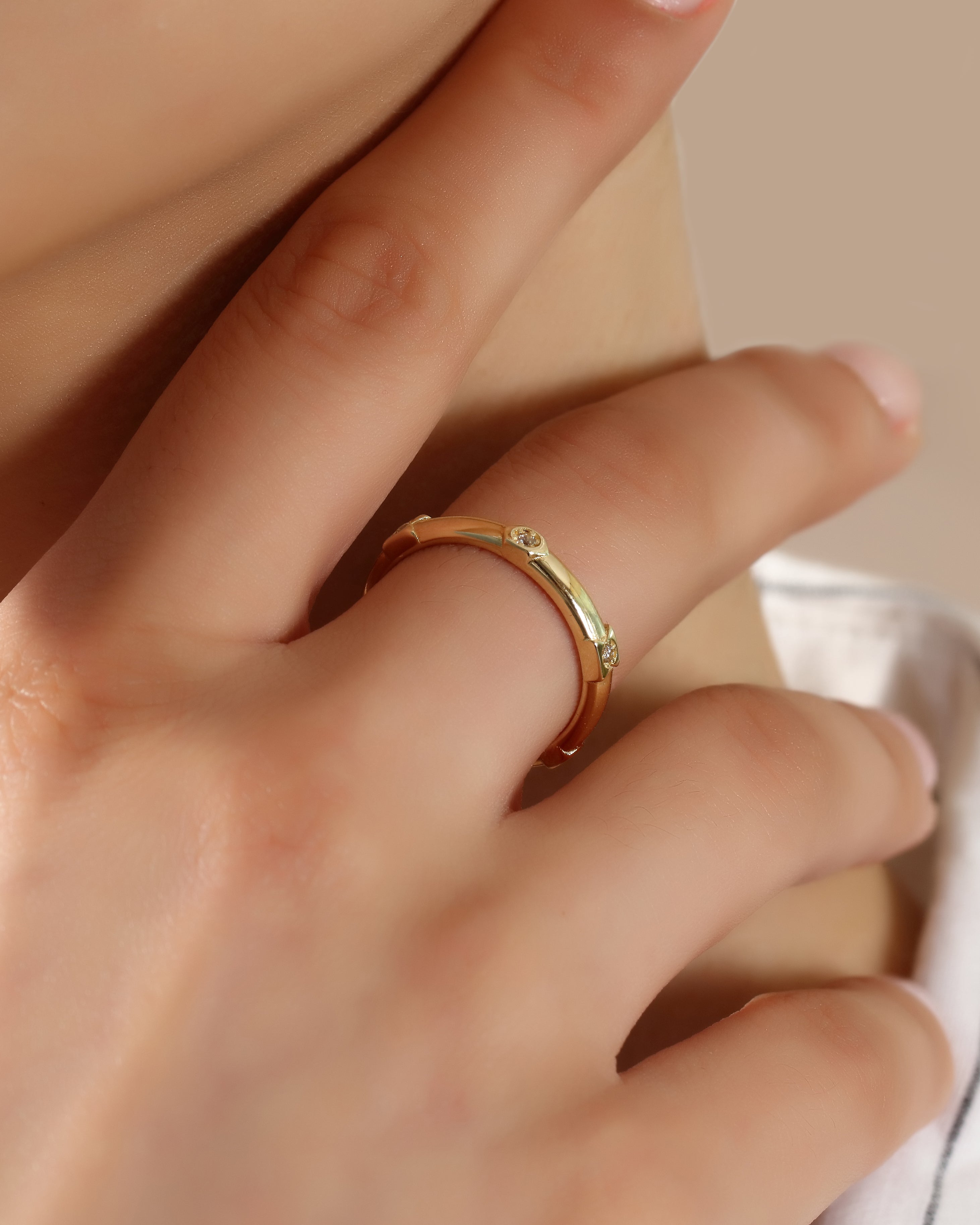 Gold Pentagon Band Ring