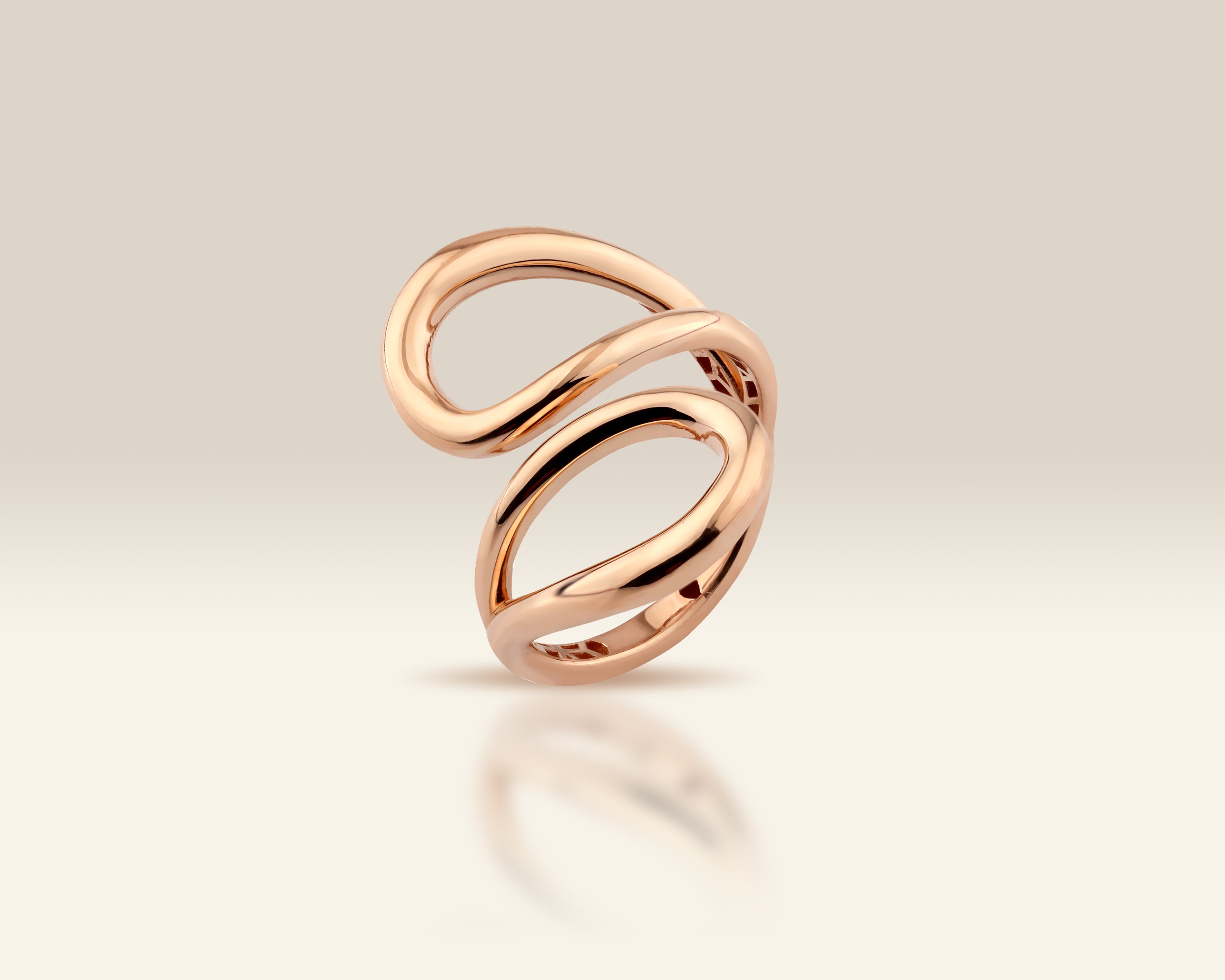 Dainty Double Loop Swirl Gold Ring