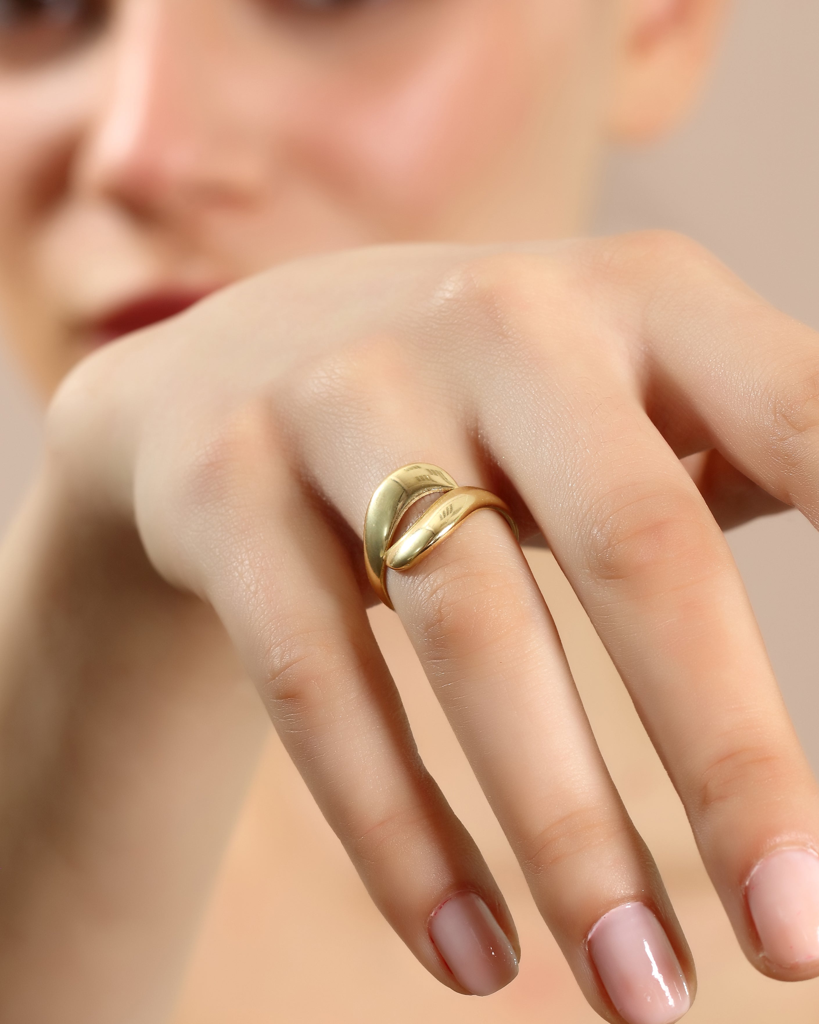 Chunky Gold Statement Ring for Women – 14K Solid Gold