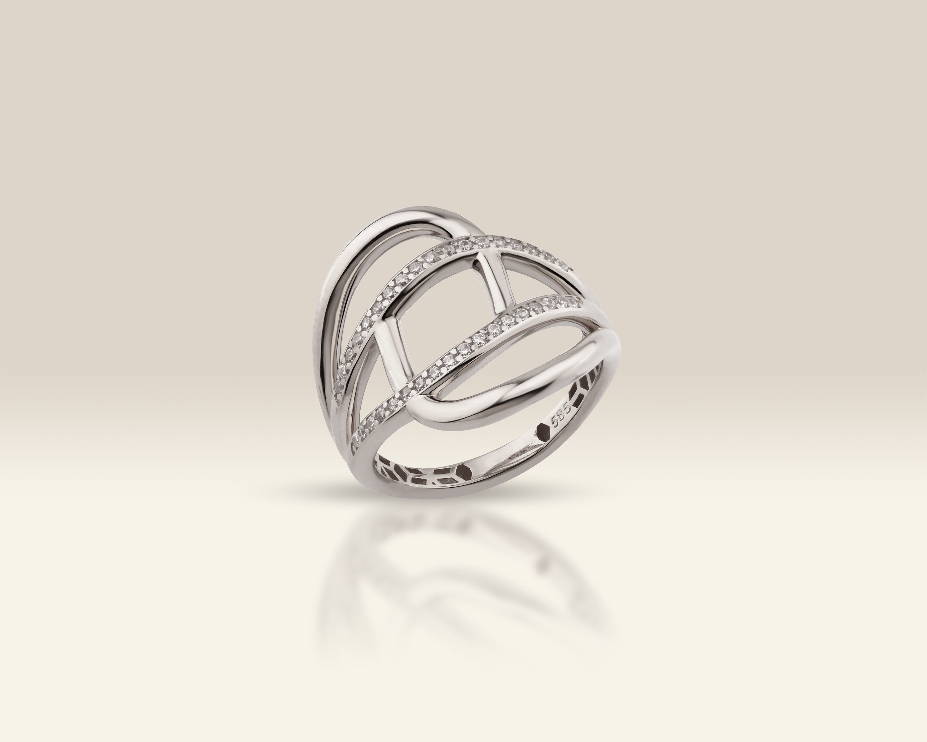 Solid Gold Dainty Wavy Stacking Ring – Modern Fine Jewelry Ring | 10K 14K 18K