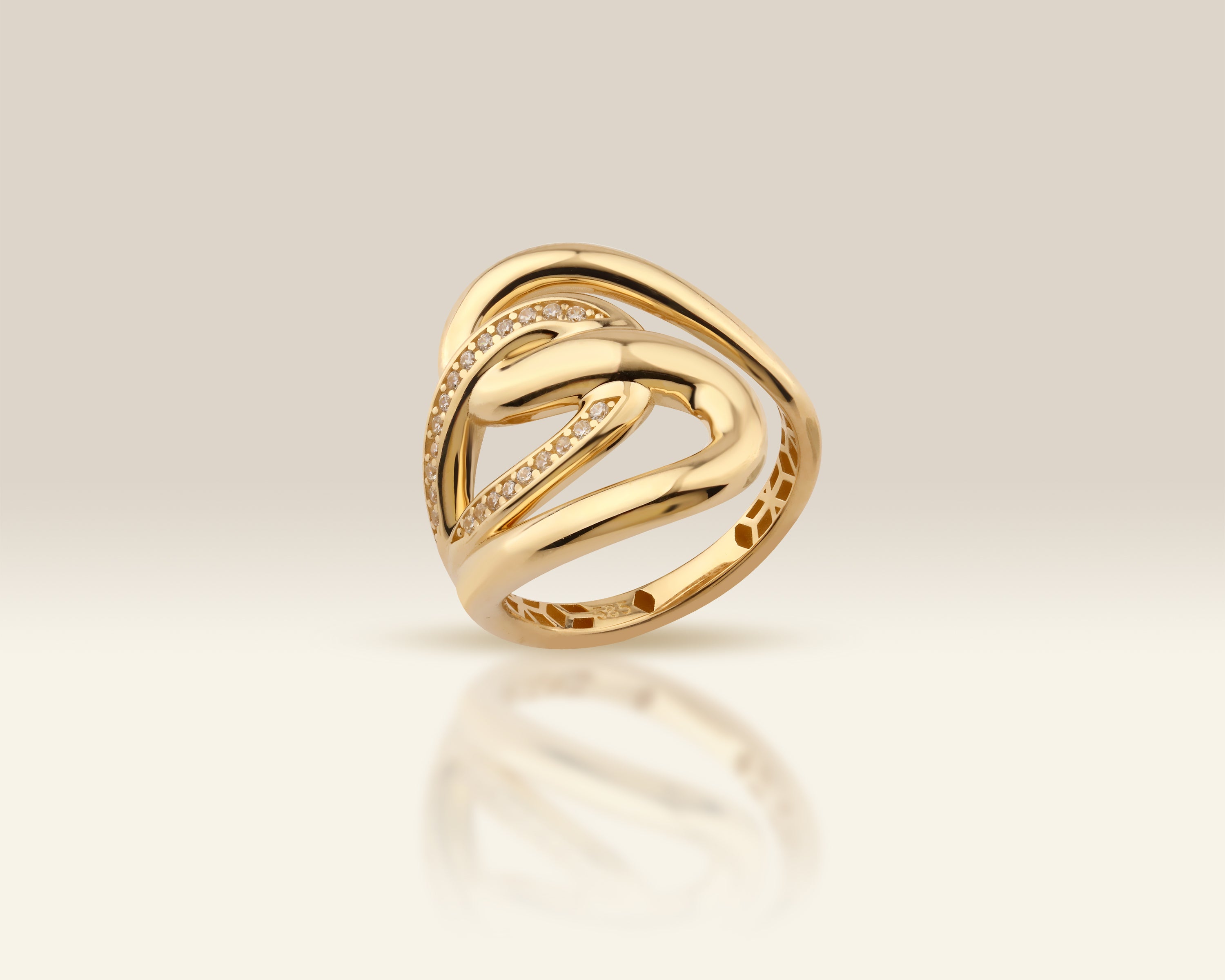 Freeform Swirl Solid Gold Ring