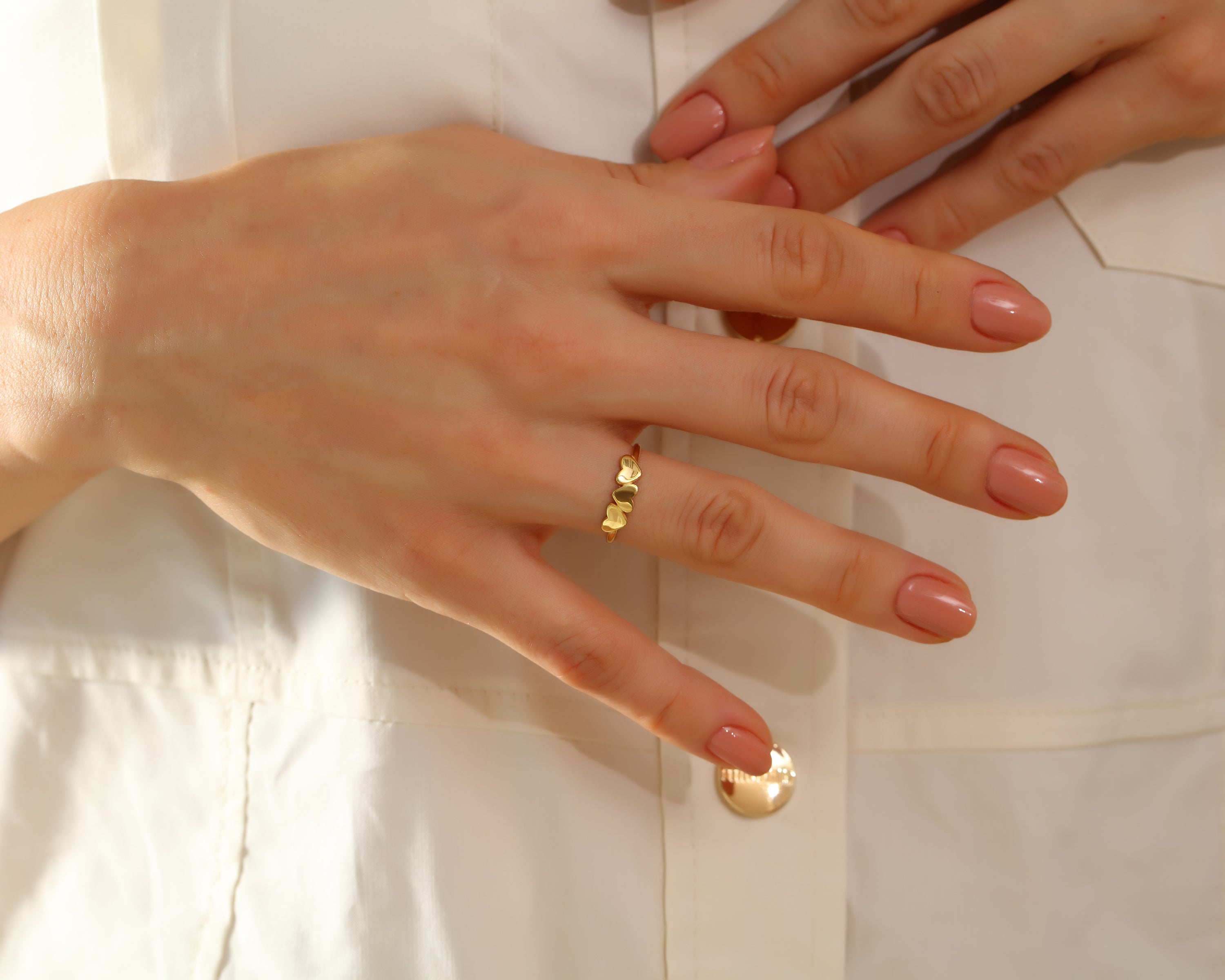 Dainty Triple Heart Ring