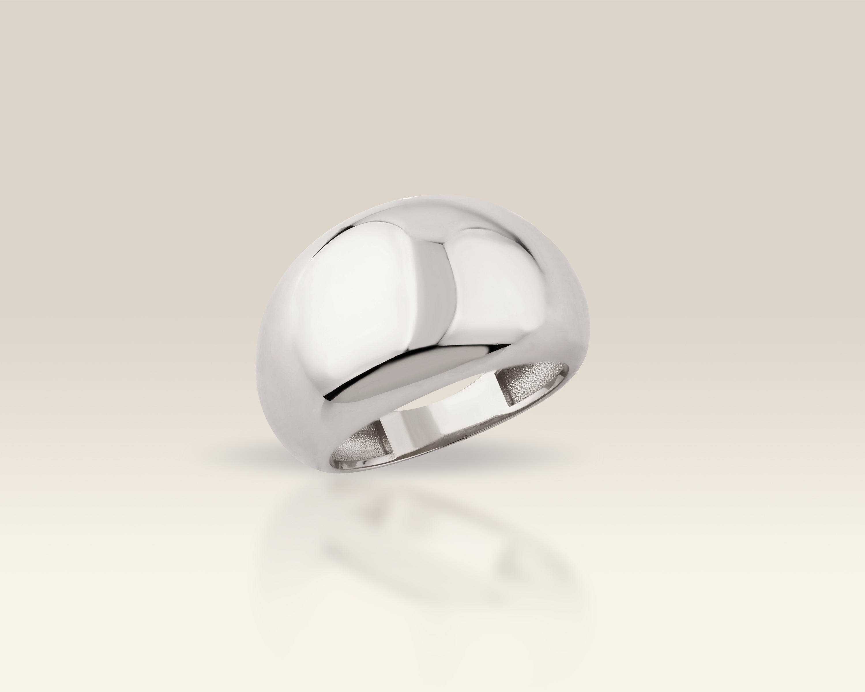 Solid Gold Classic Polished Dome Ring – Chunky Statement Ring | 10K 14K 18K