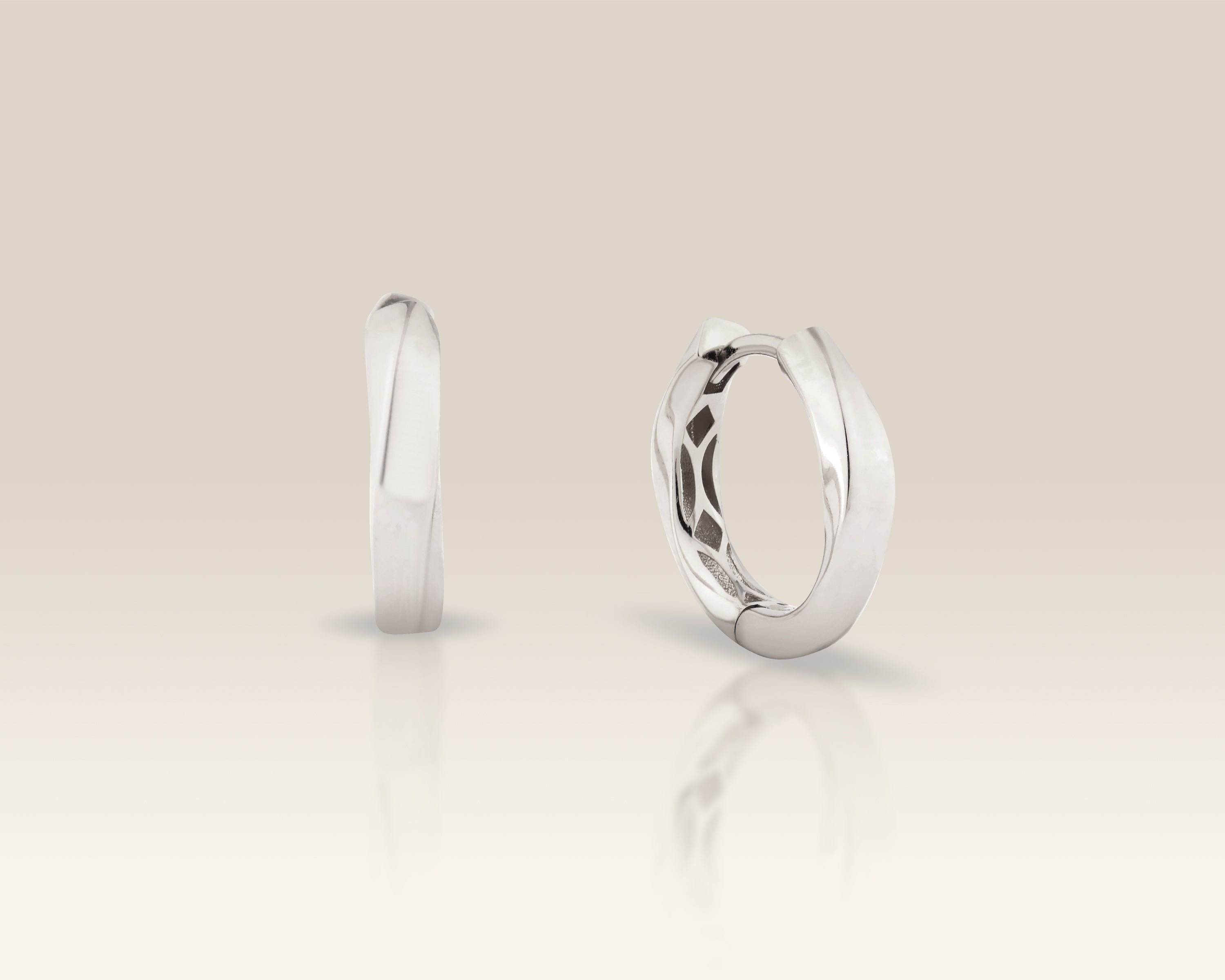 Solid Gold Twisted Hoop Earrings for Women