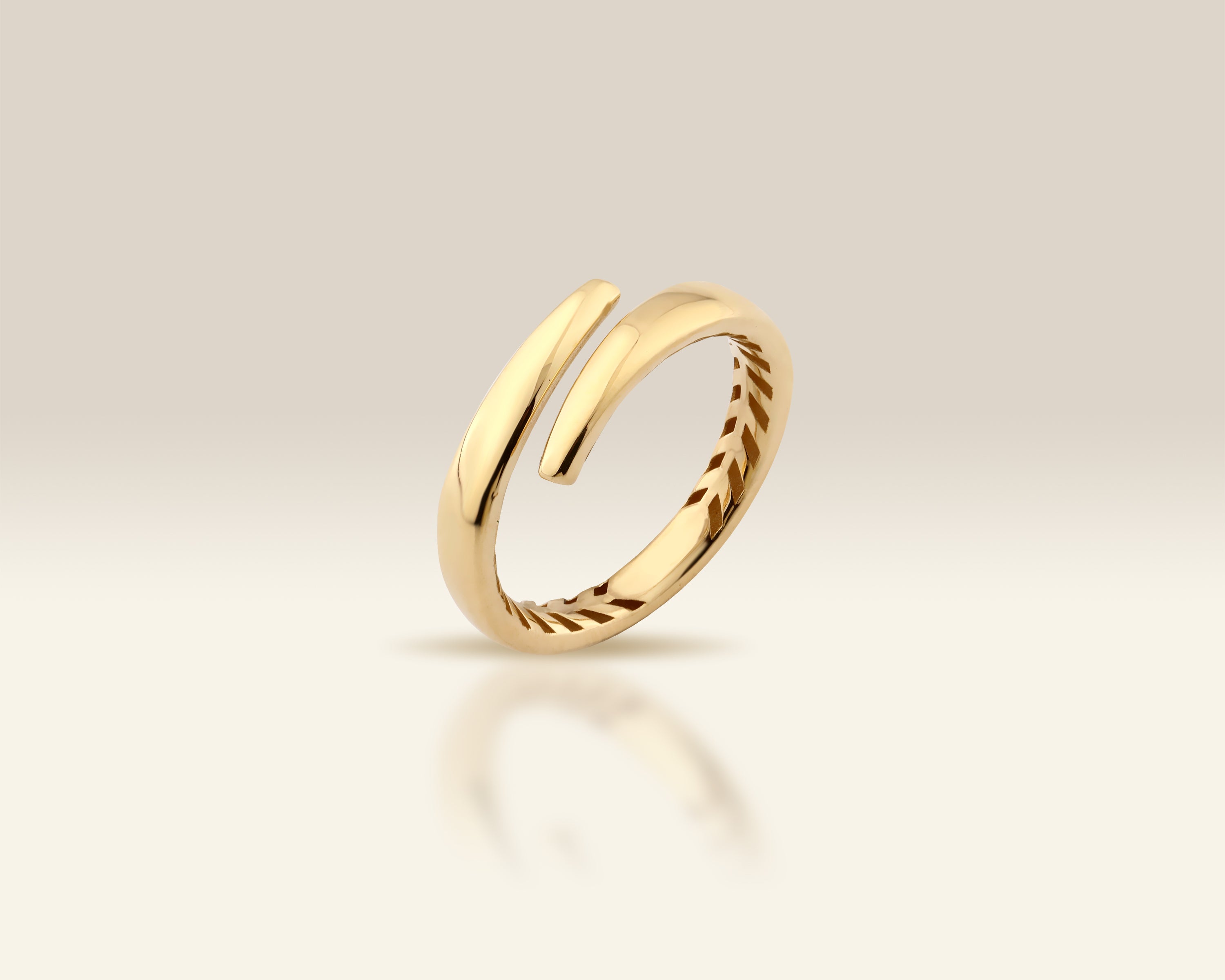 Dainty Yellow Solid Gold Claw Ring