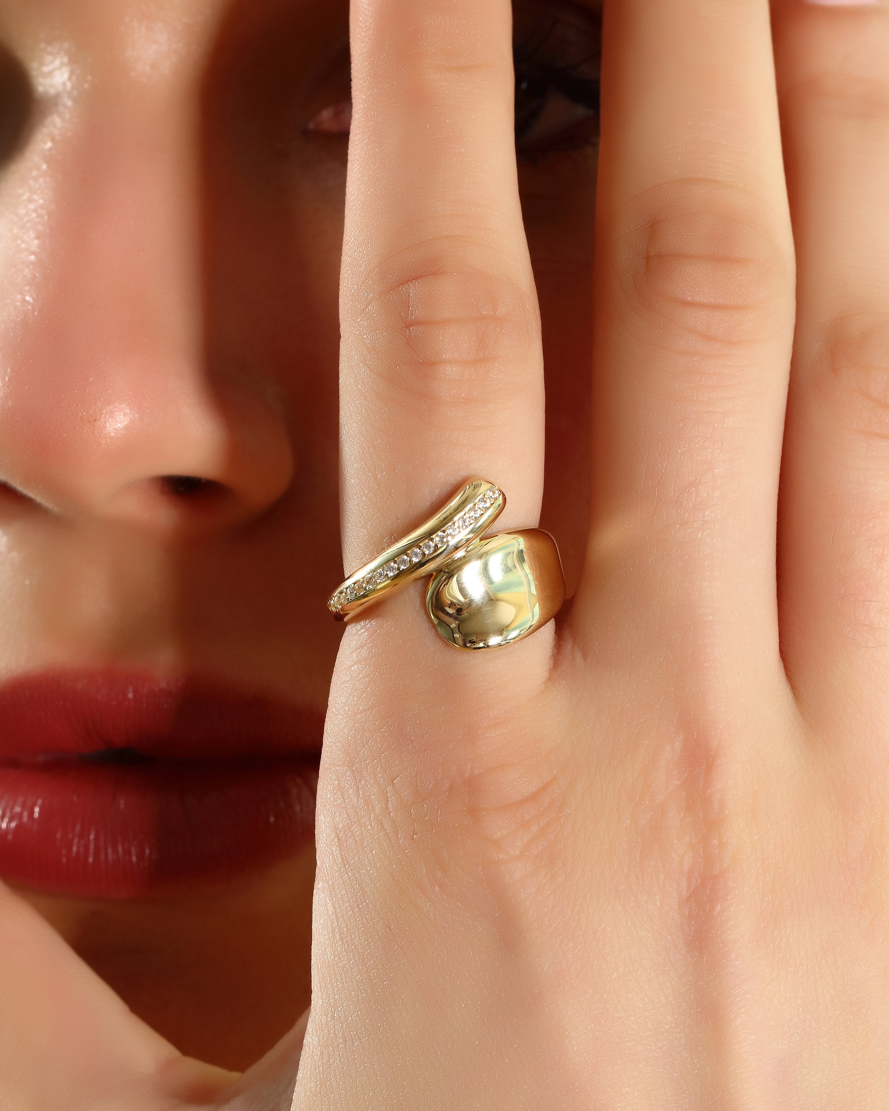 Dome Teardrop Ring