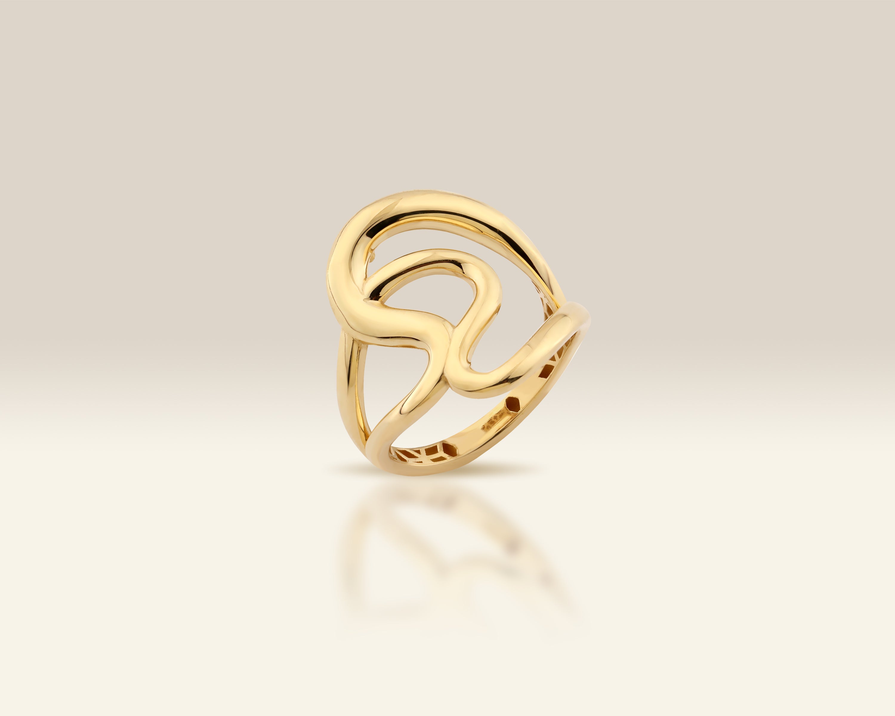 Solid Gold Swirl Twisted Band Ring