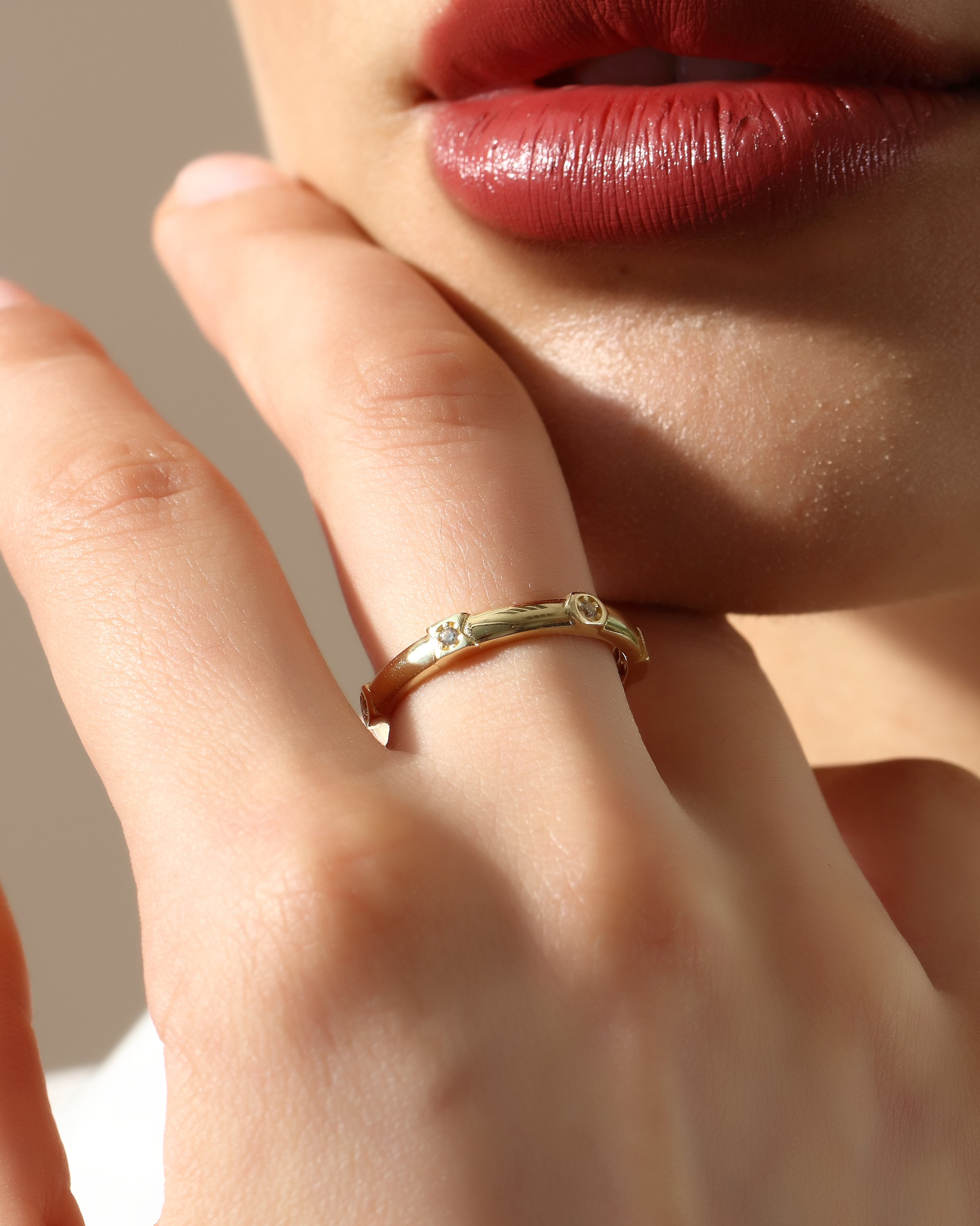 Gold Pentagon Band Ring