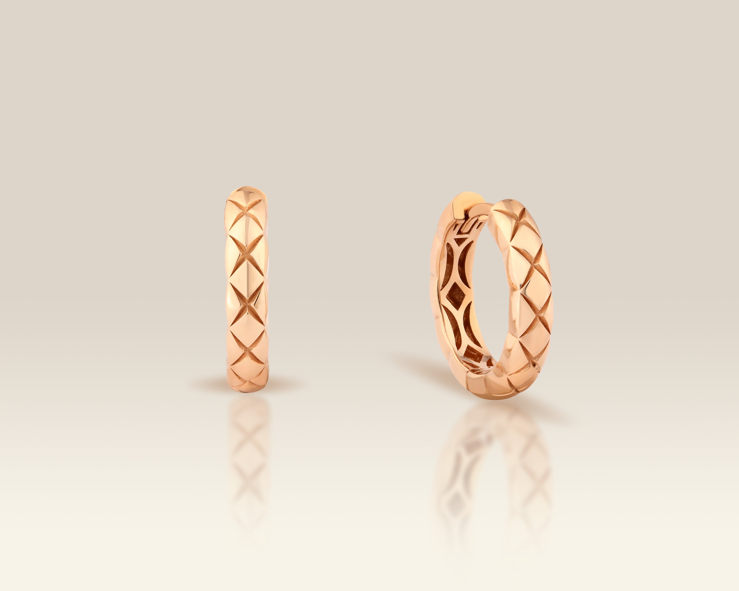 Solid Gold Chunky Huggie Hoop Earrings