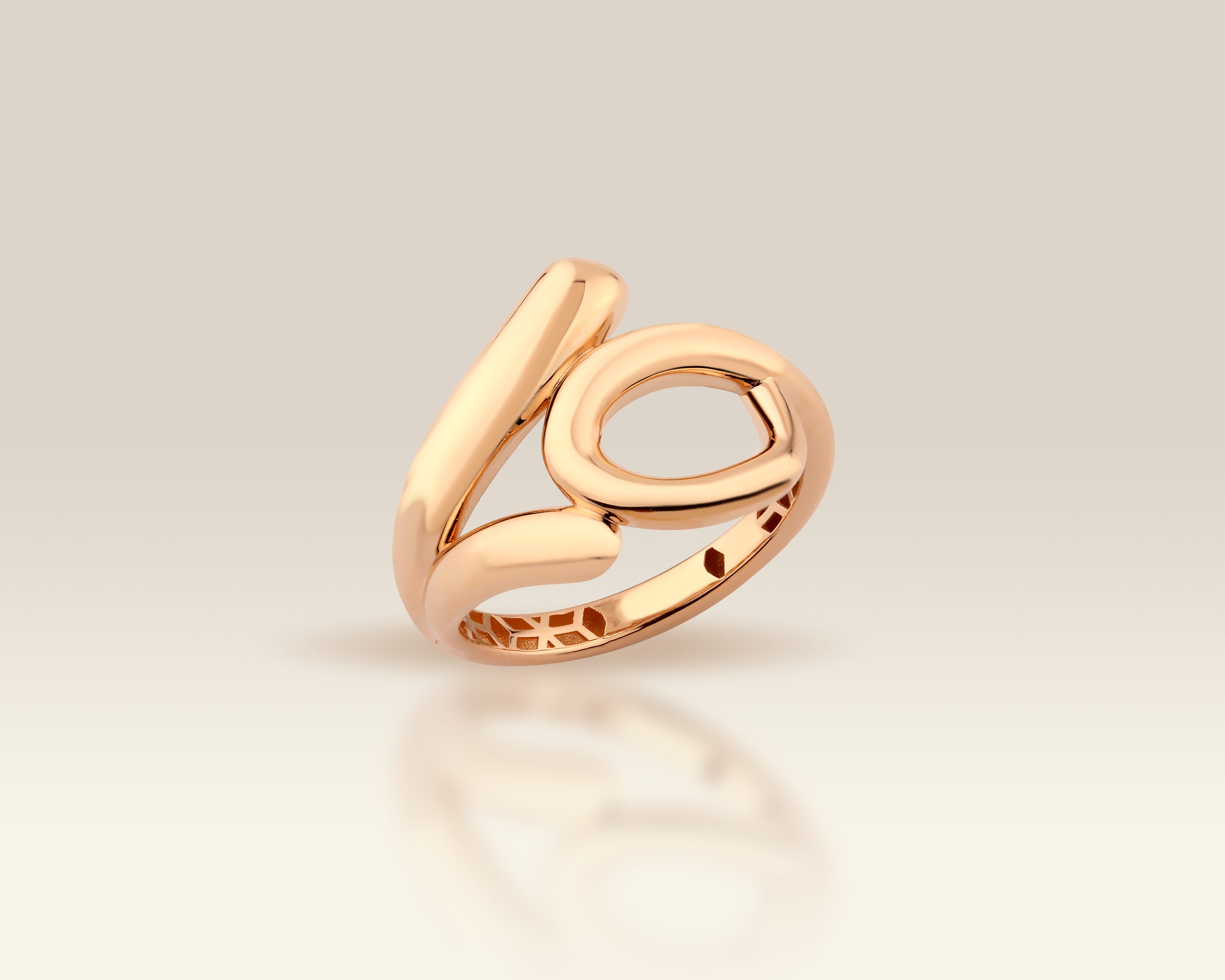 14K Gold Loop Bypass Stackable Statement Ring