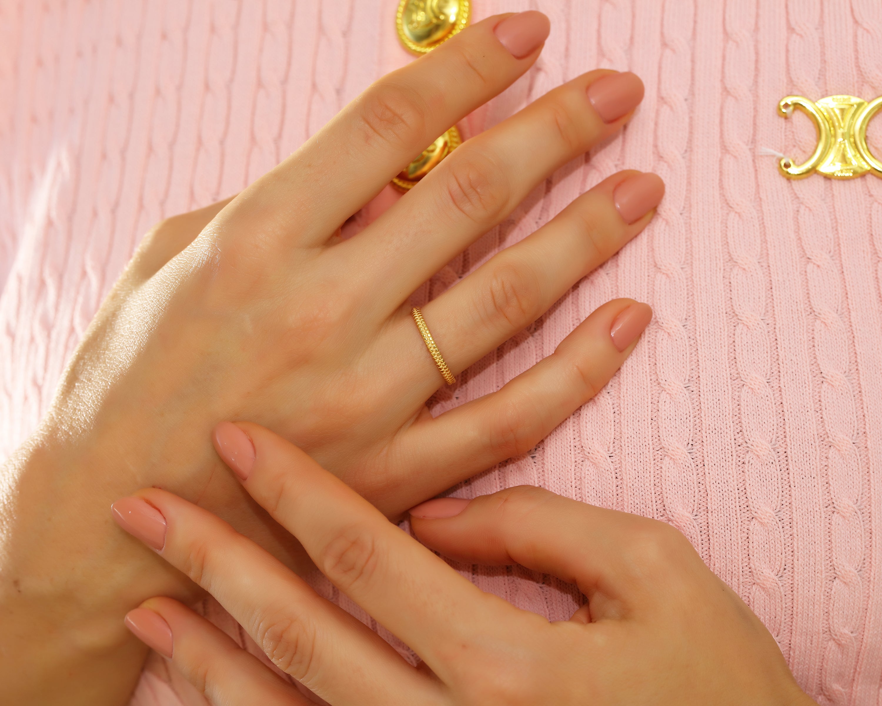 Beaded Knuckle Ring