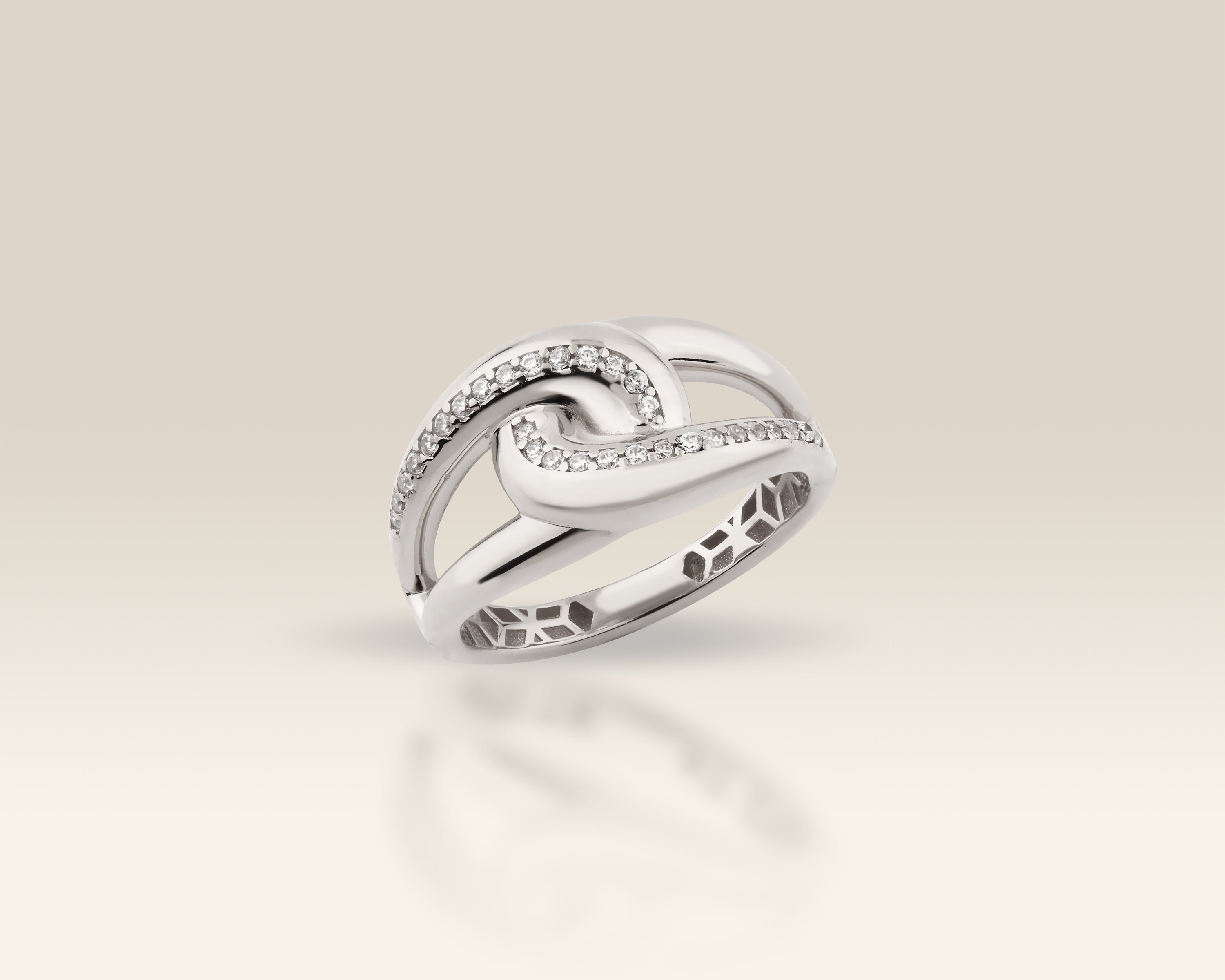 Pavé Knot Stacking Ring
