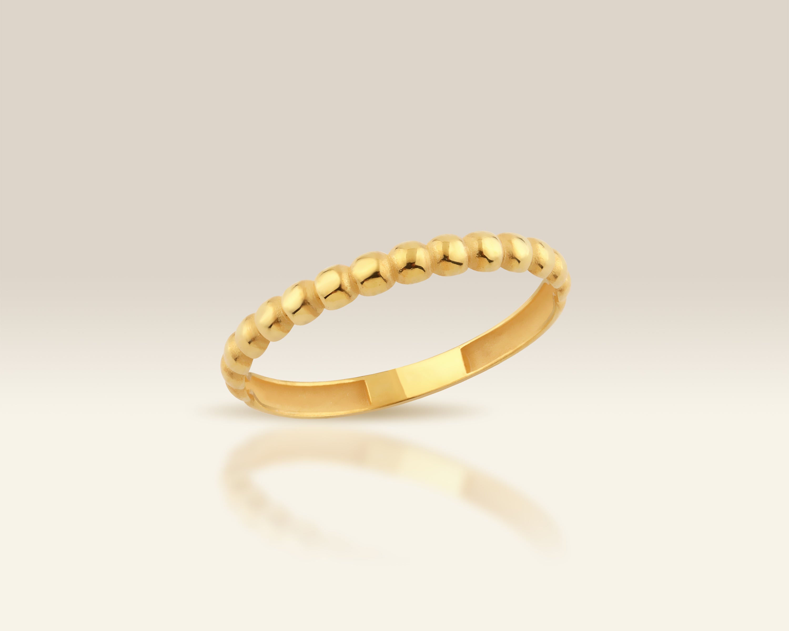 Minimal Beaded Gold Ring