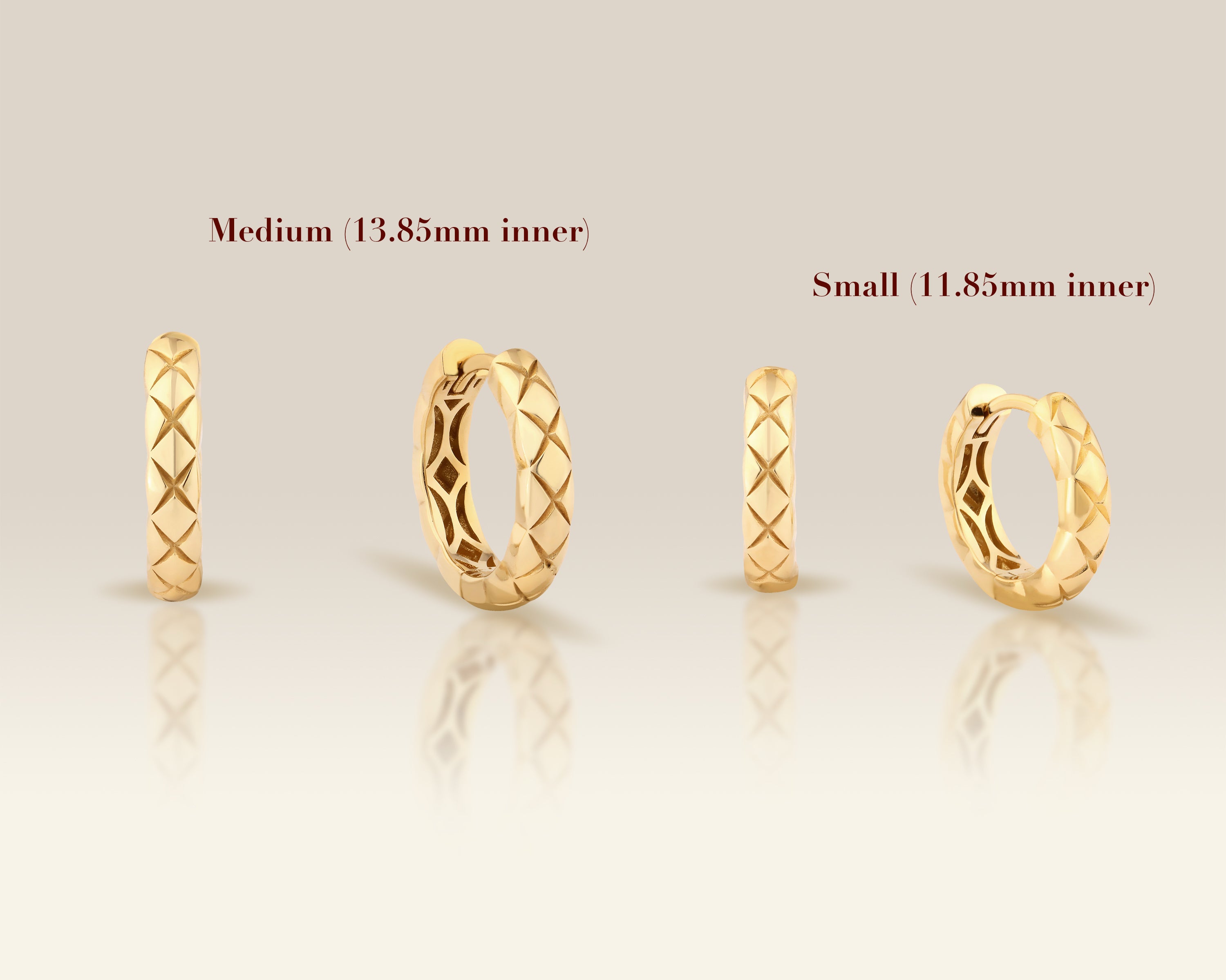 Solid Gold Chunky Huggie Hoop Earrings