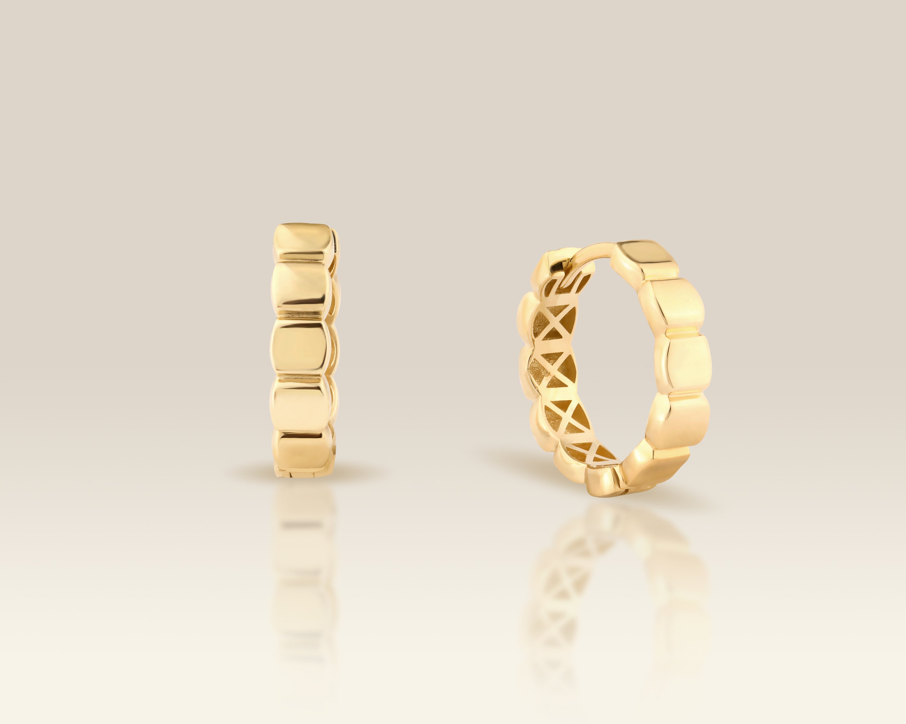 Square Geometric Gold Hoop Earrings