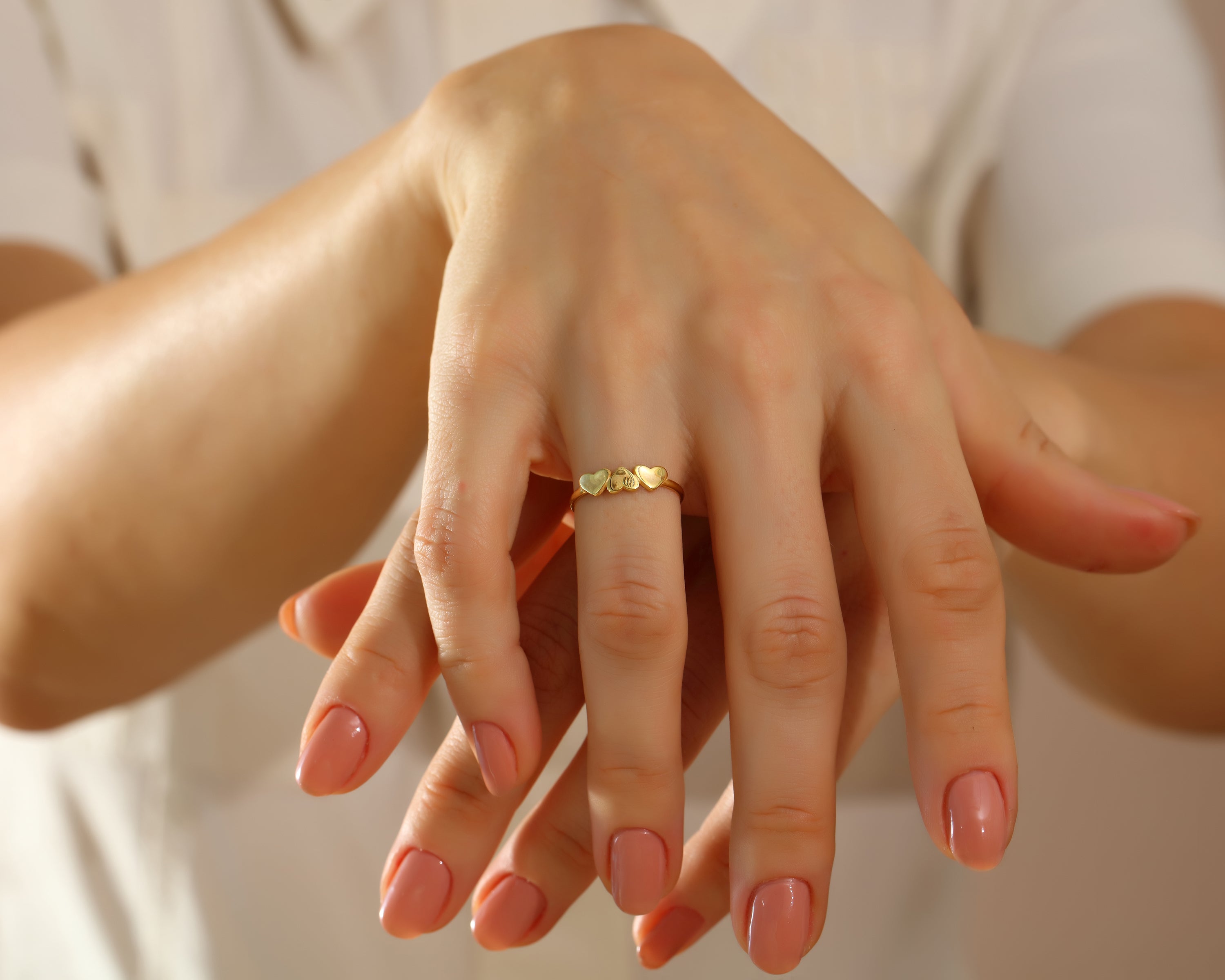 Dainty Triple Heart Ring