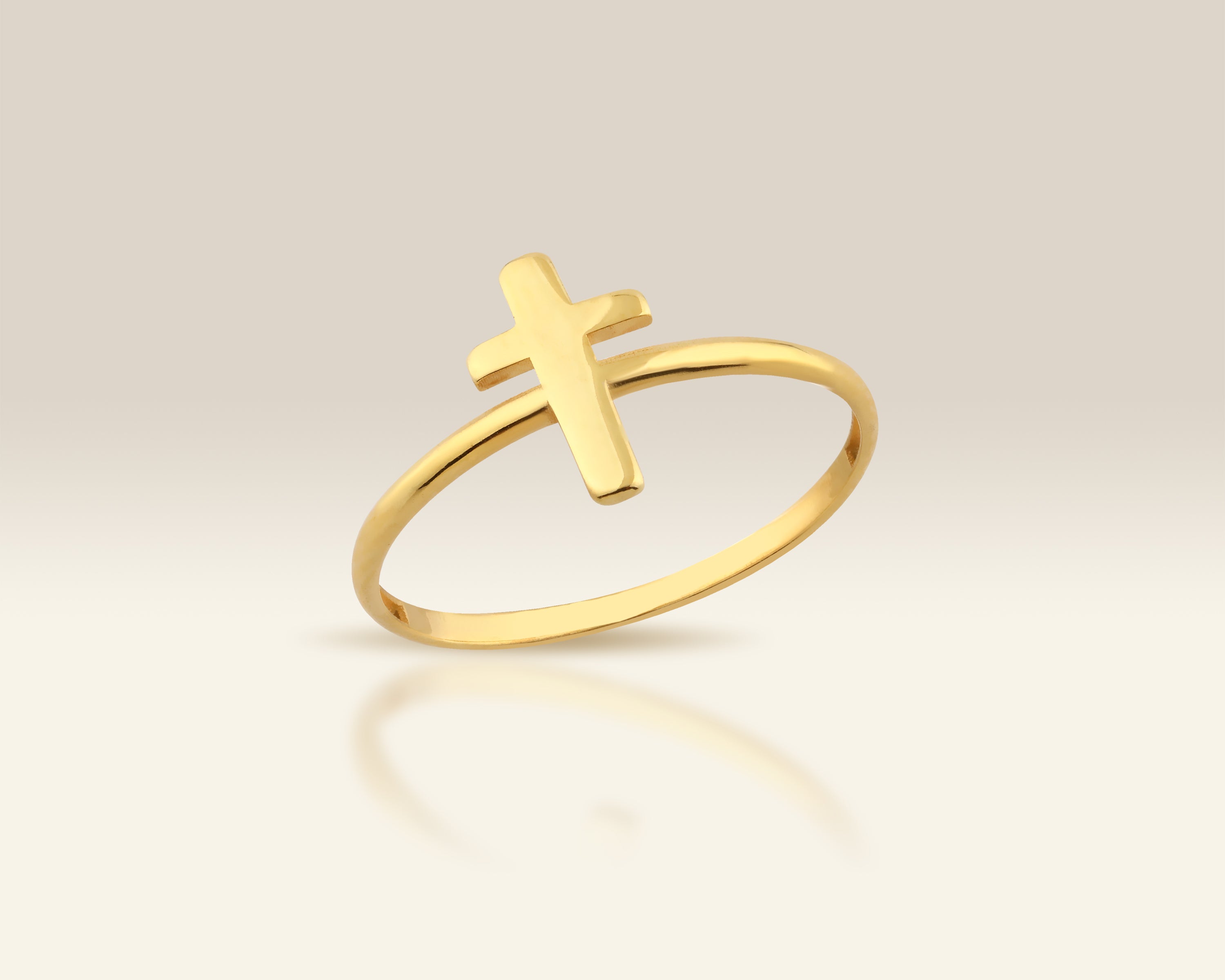 Minimalist Gold Cross Ring