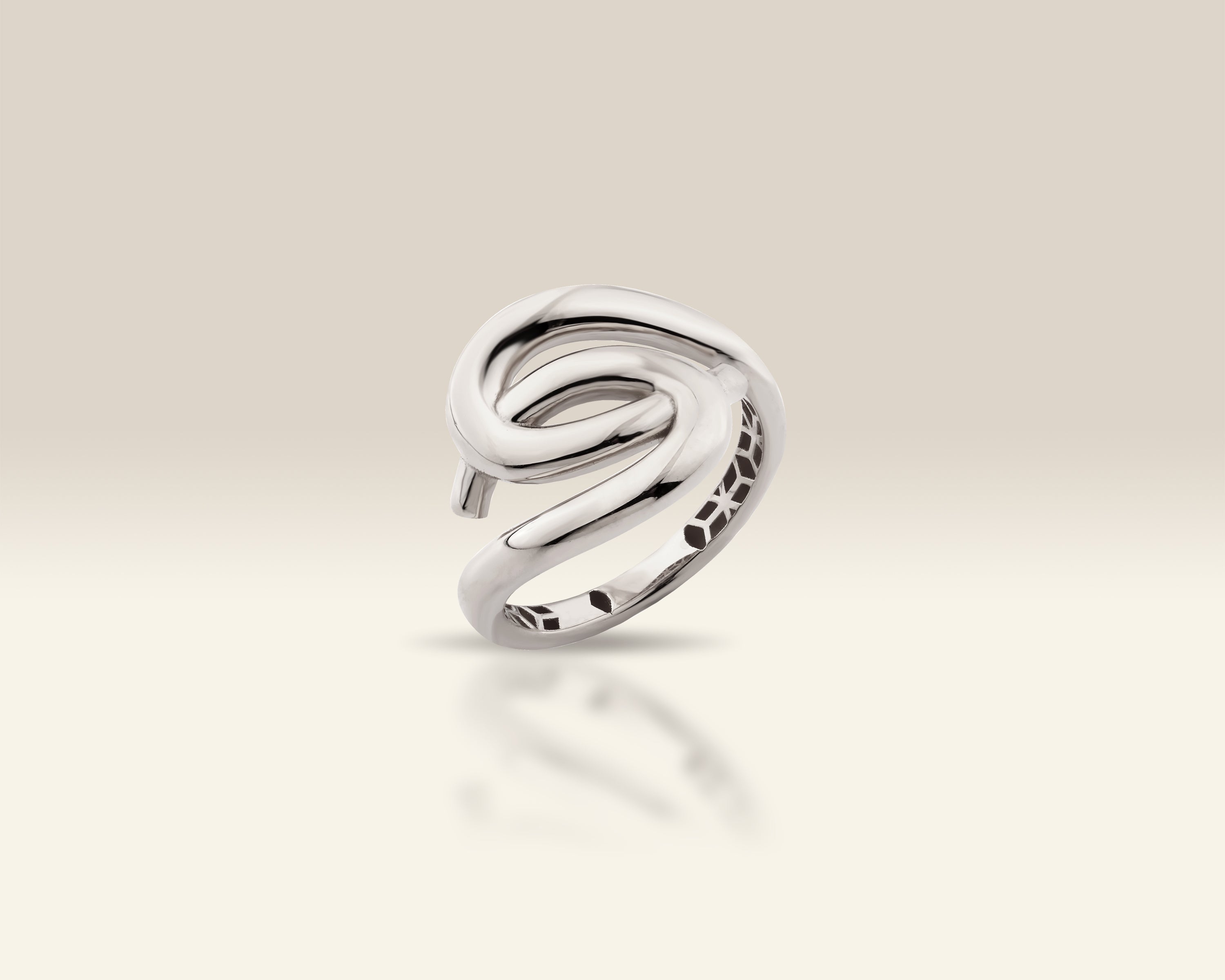 Intertwined Loop Wrap Bypass Solid Gold Ring