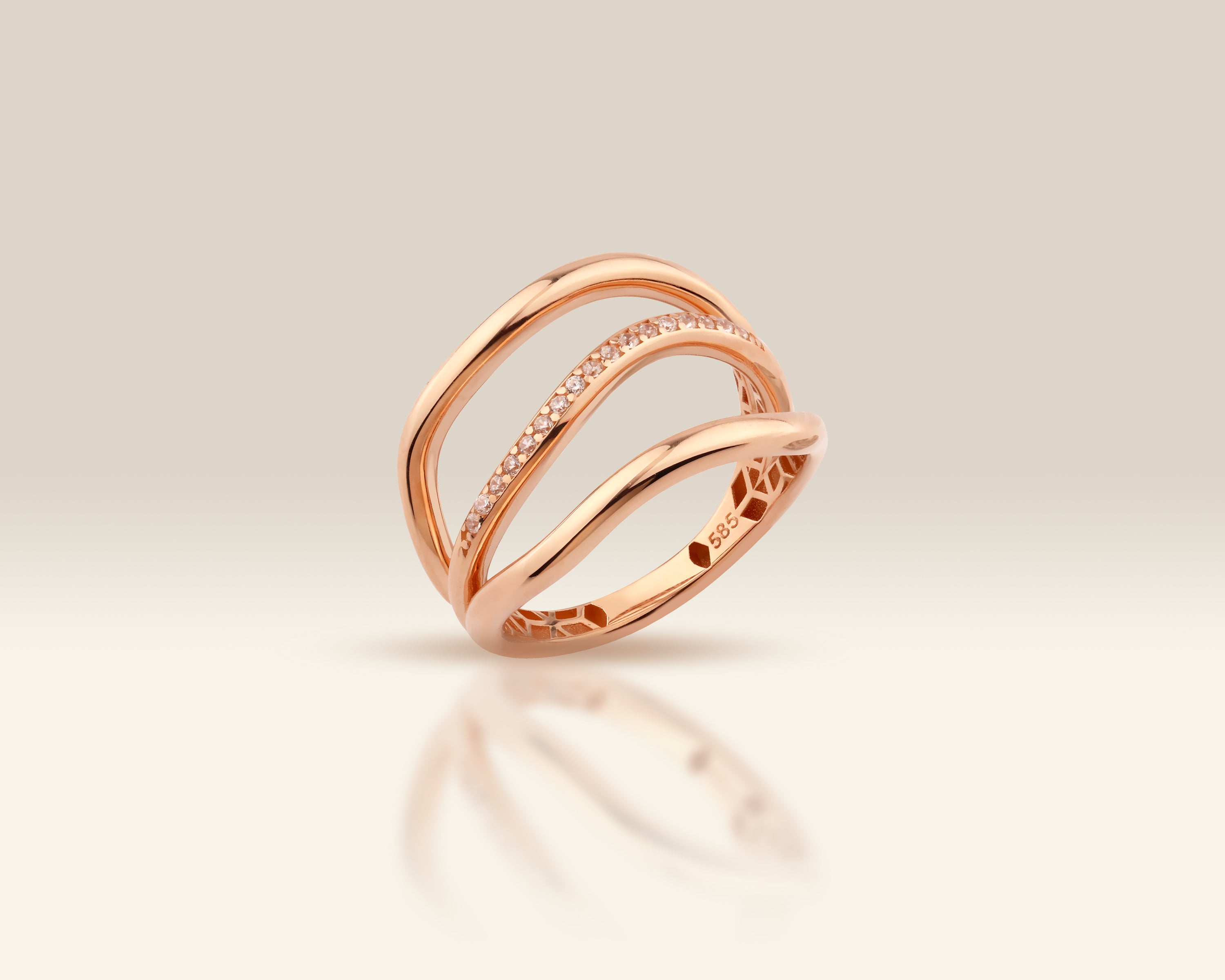 Gold Triple Band Ring