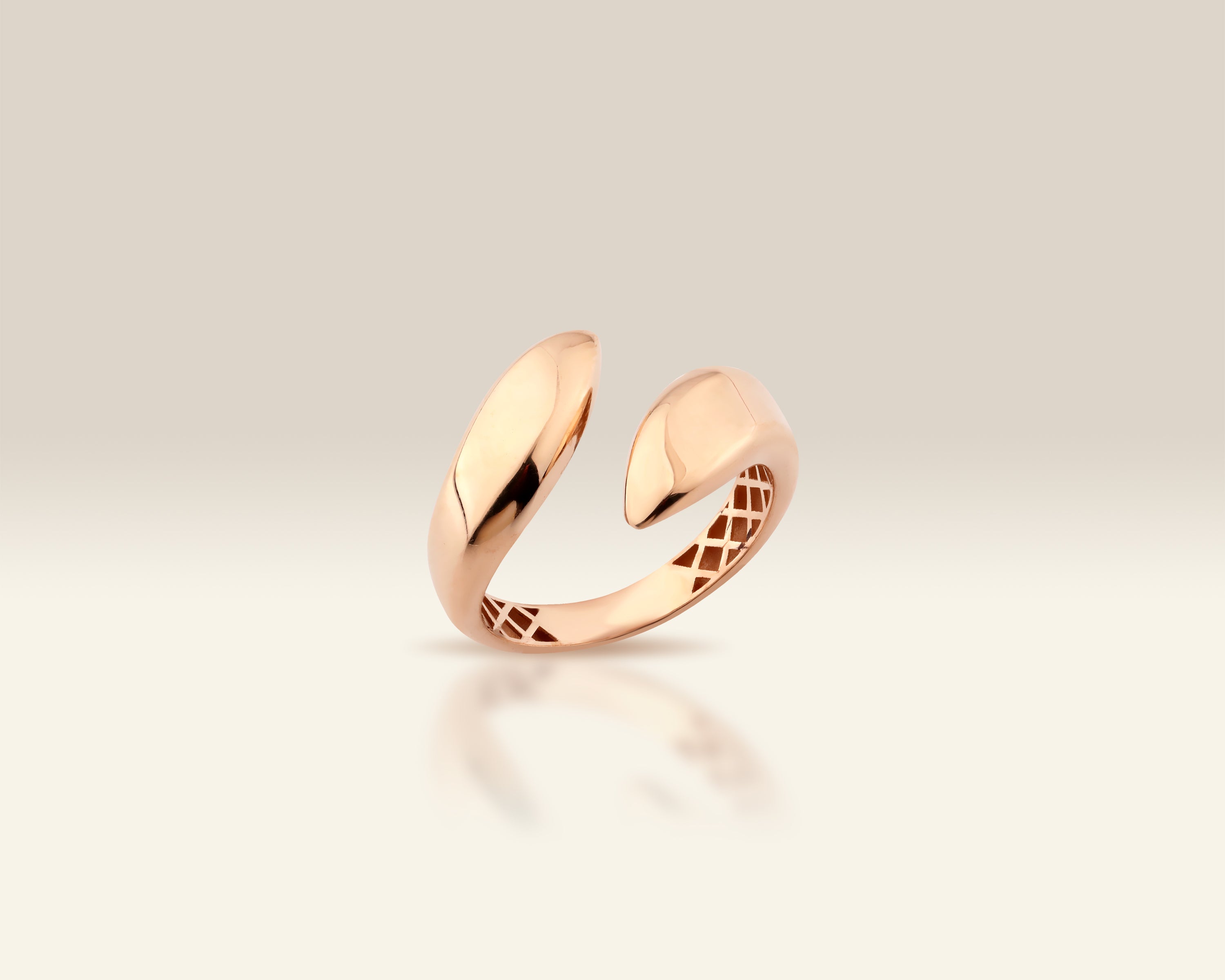Solid Gold Open Chunky Statement Ring