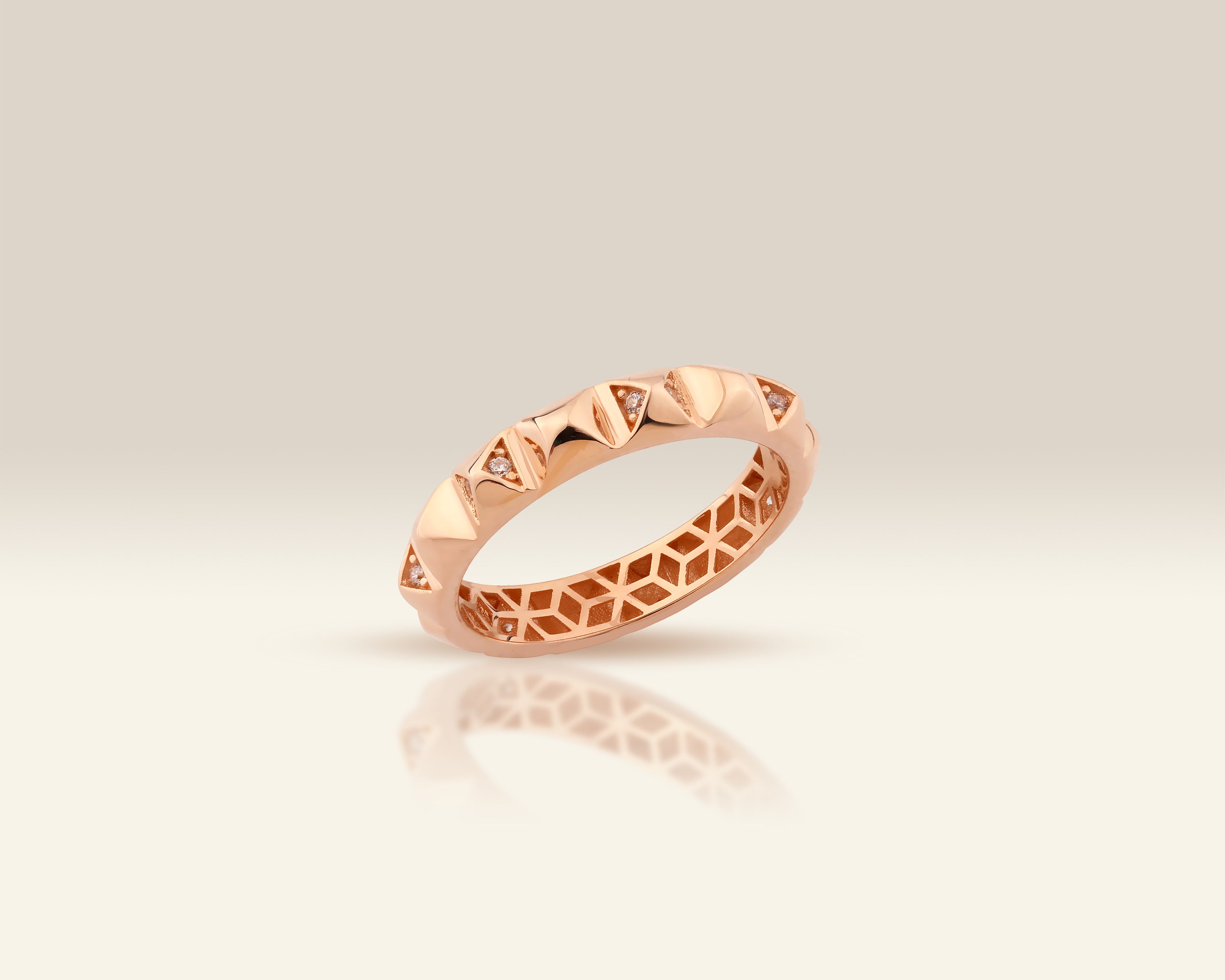 Gold Pyramid Statement Ring