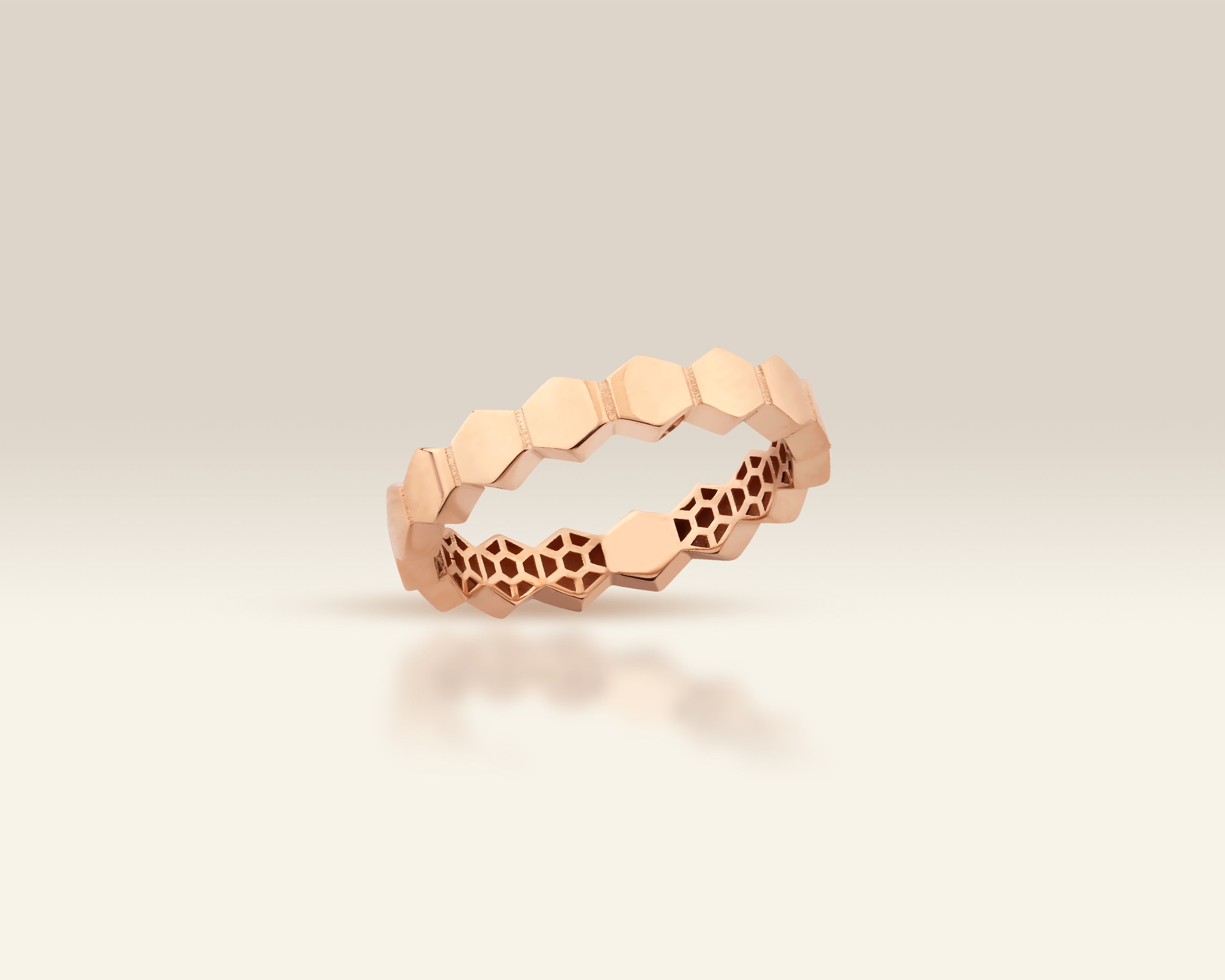 14K Gold Honeycomb Ring for Women