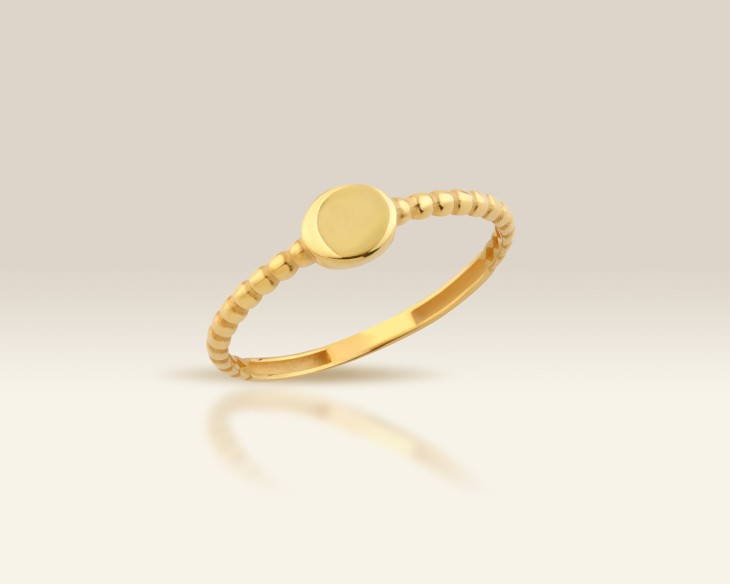 Beaded Signet Ring