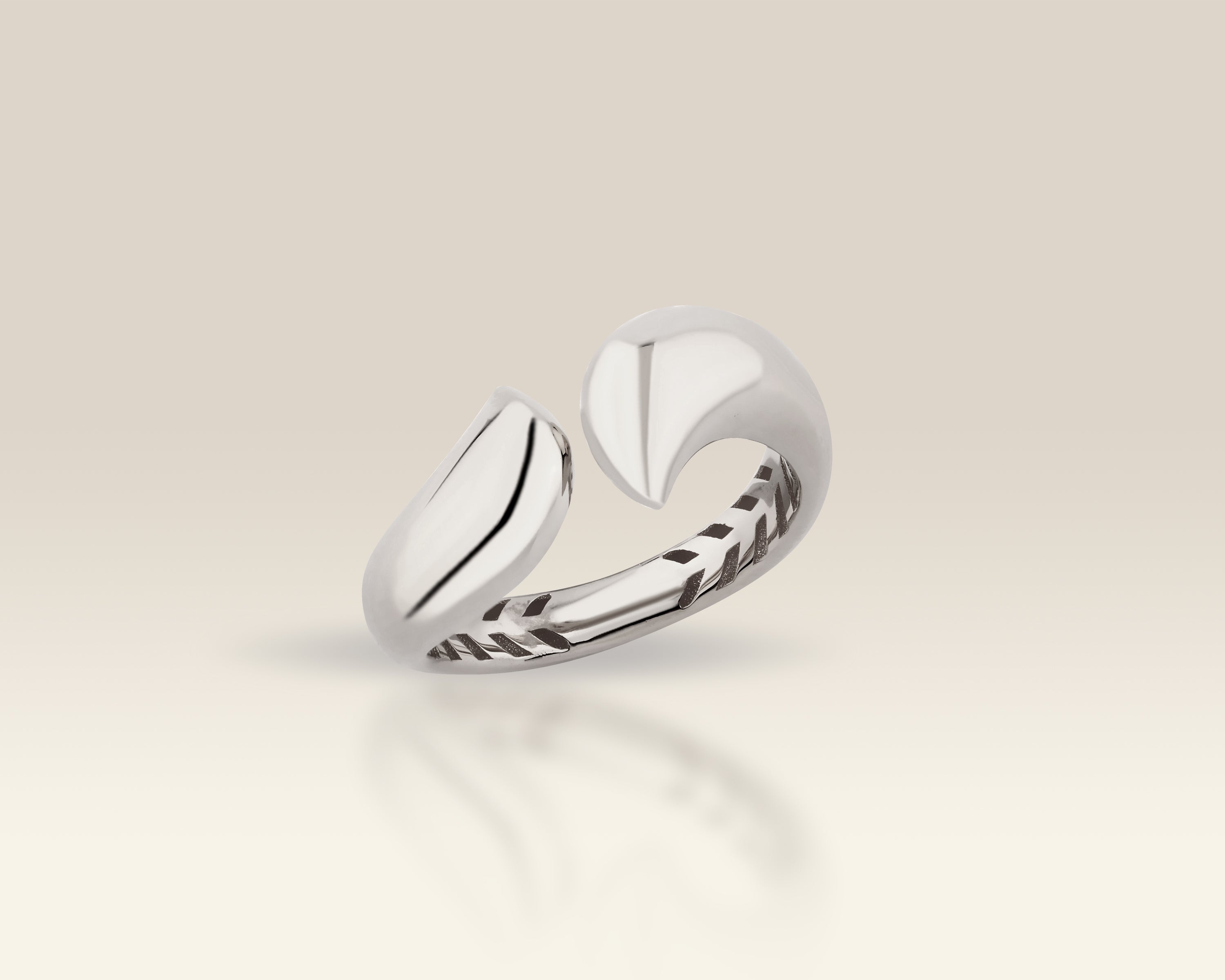 Dainty Bypass Open Ring in Solid Gold