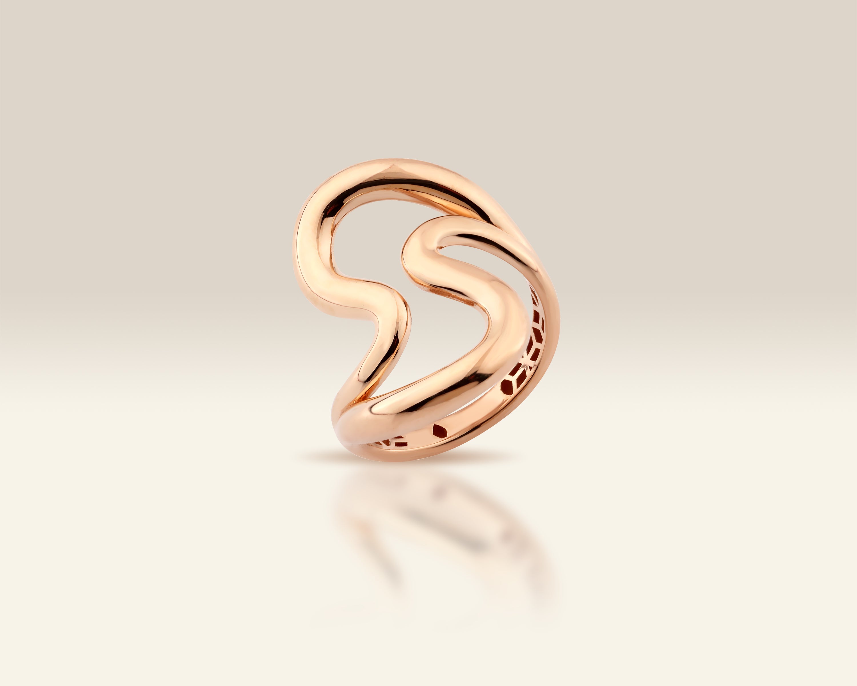 14K Gold Freeform Wave Statement Ring