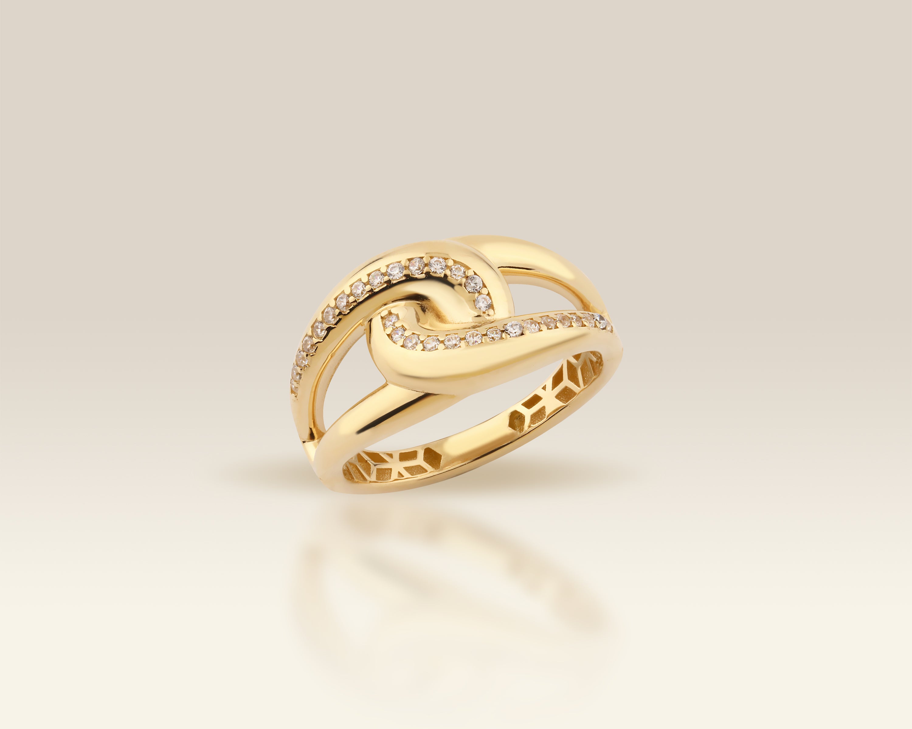 Pavé Knot Stacking Ring