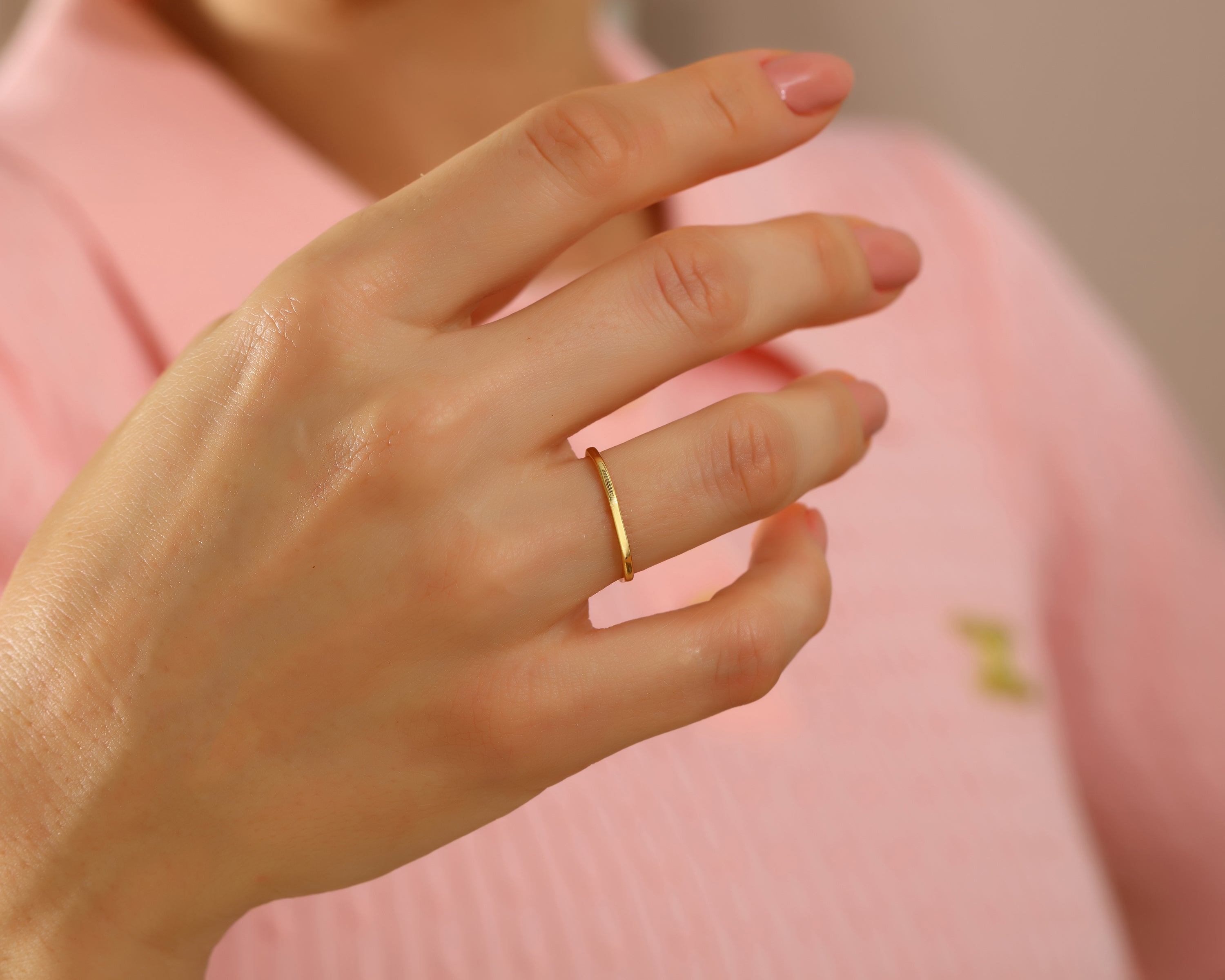 Octagon Thin Stacking Ring